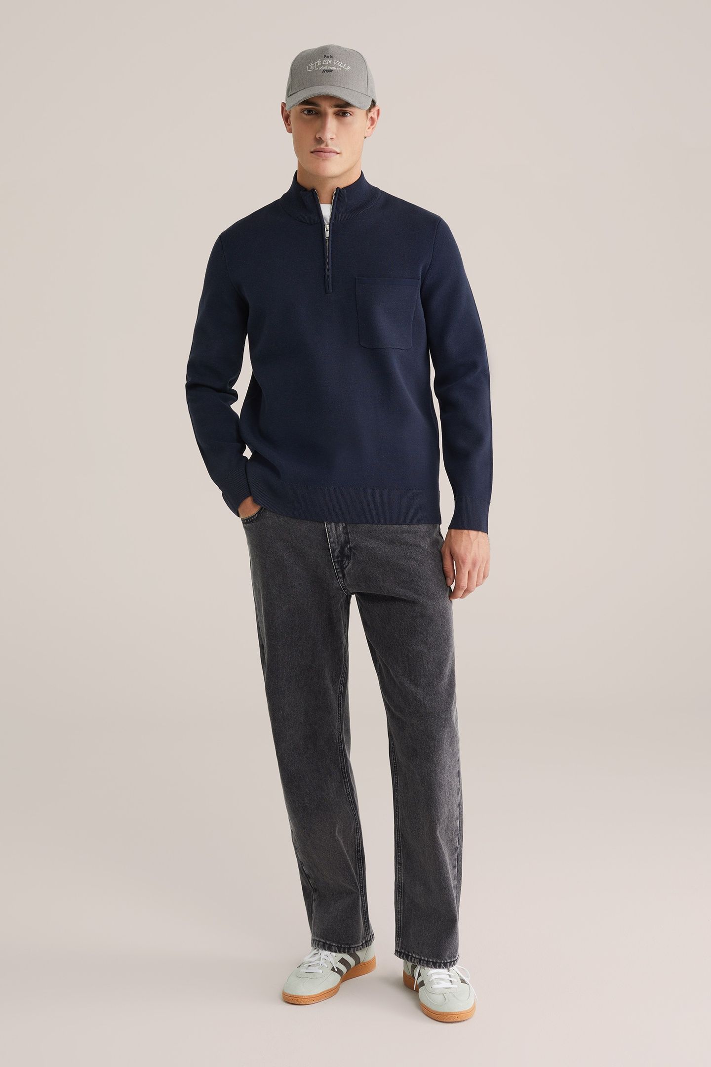 HALFWAY ZIPPER DARK BLUE 1