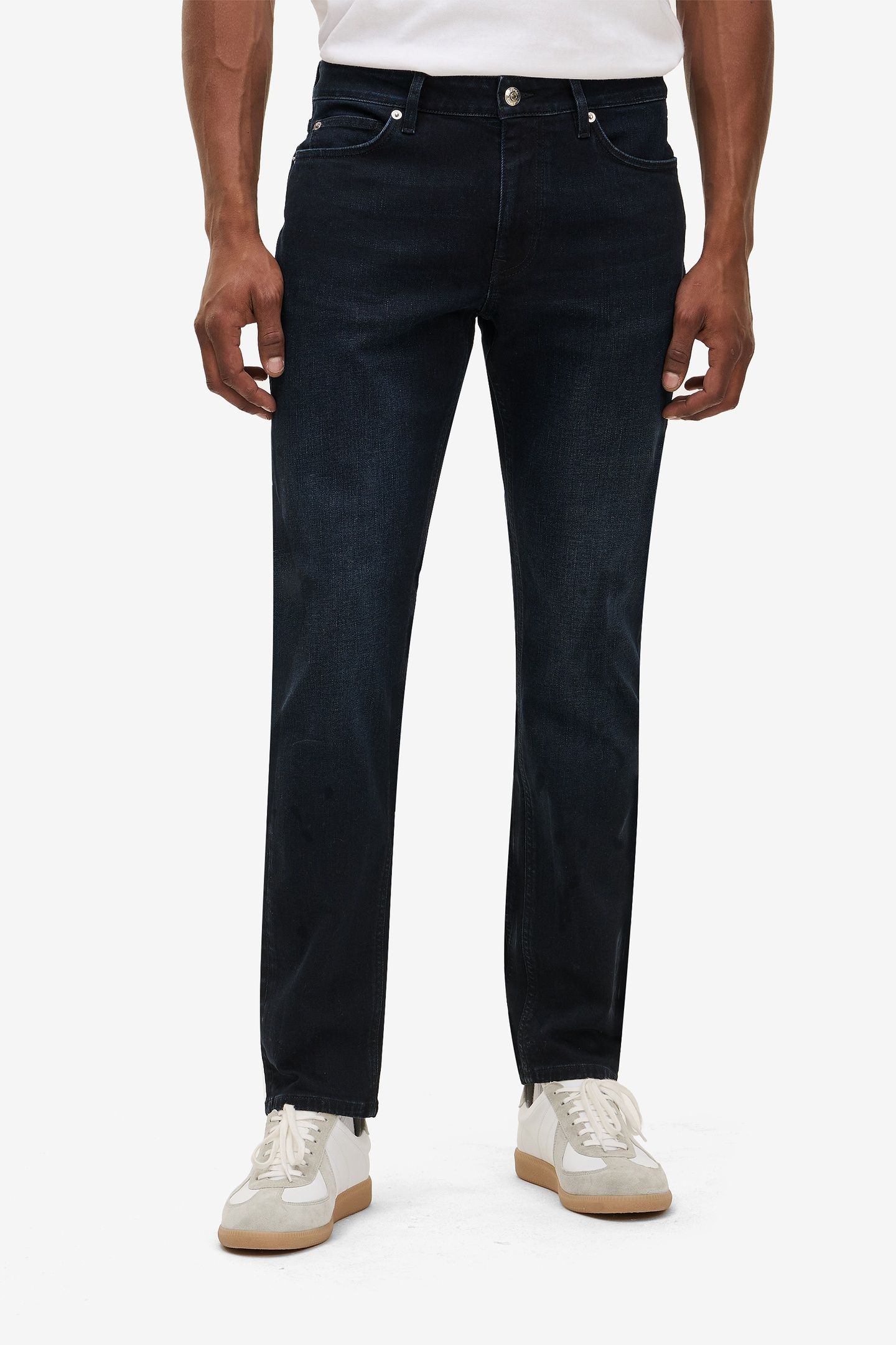 YAMANE MIDWEIGHT COTTON STRETCH DARK BLUE BLACK 1