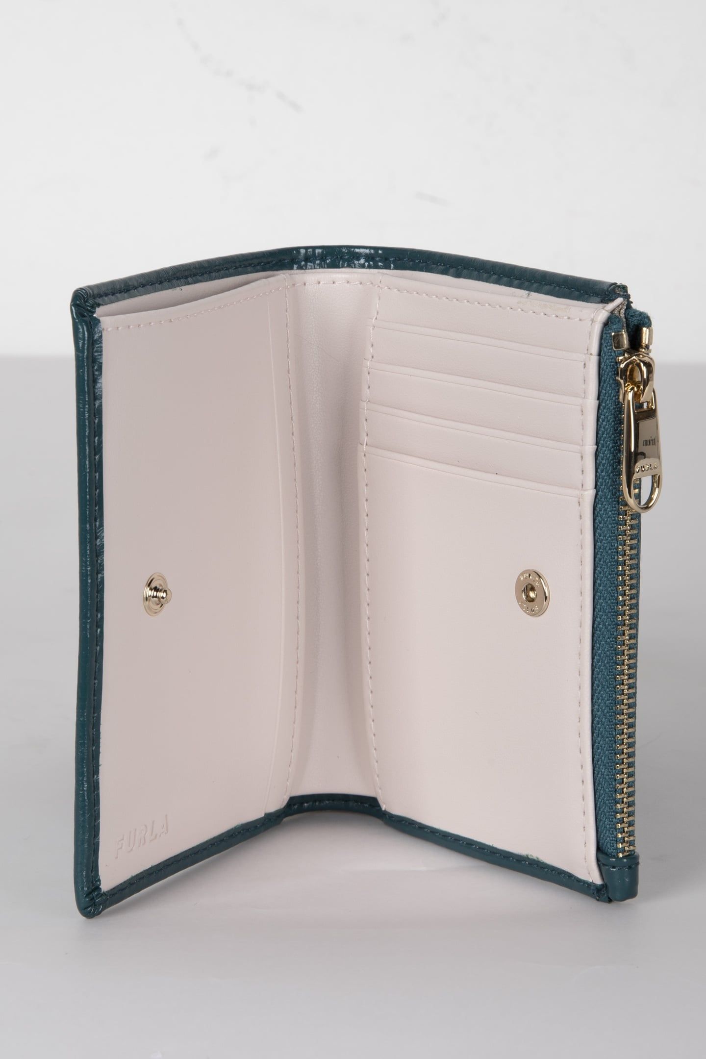 CLASSIC SMALL BI-FOLD W/ ZIP DARK TEAL+BALLERINA 3