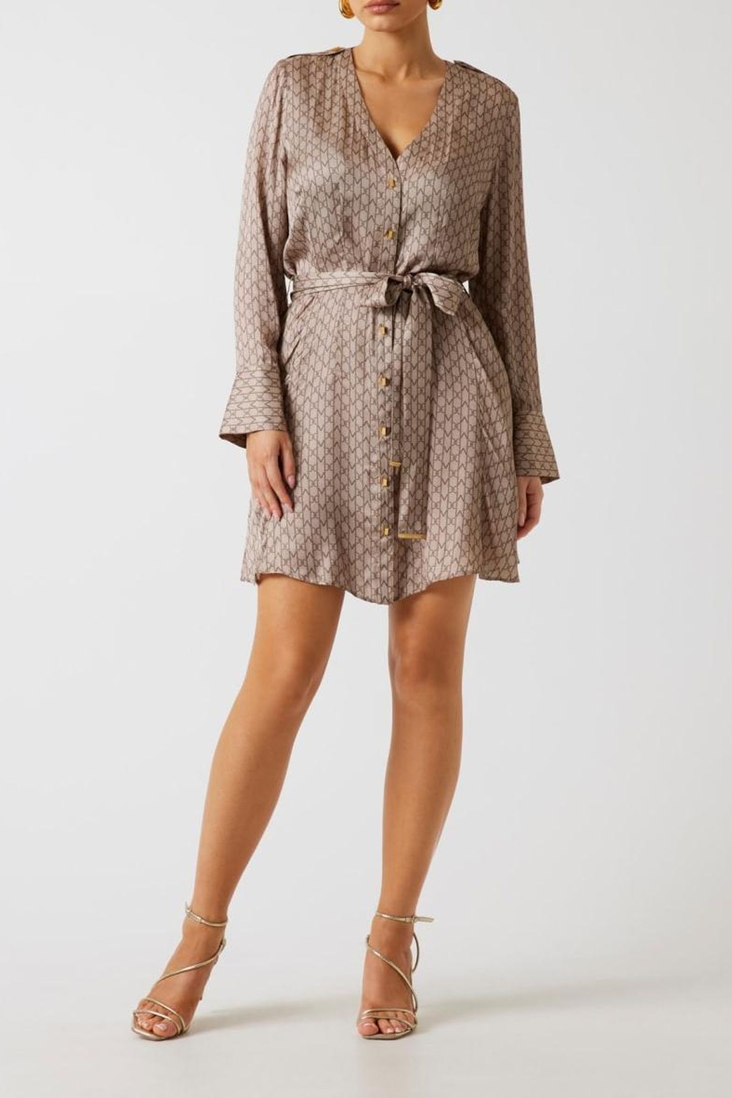 BRITNEY LS SHORT DRESS MONOGRAM COMBO VELVE 5