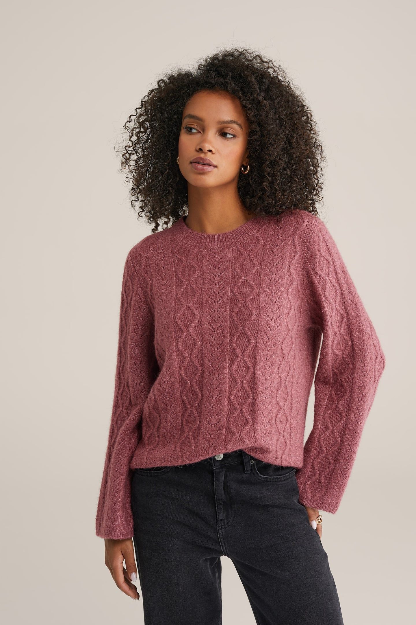 KNITTED PULLOVER OLD ROSE 1