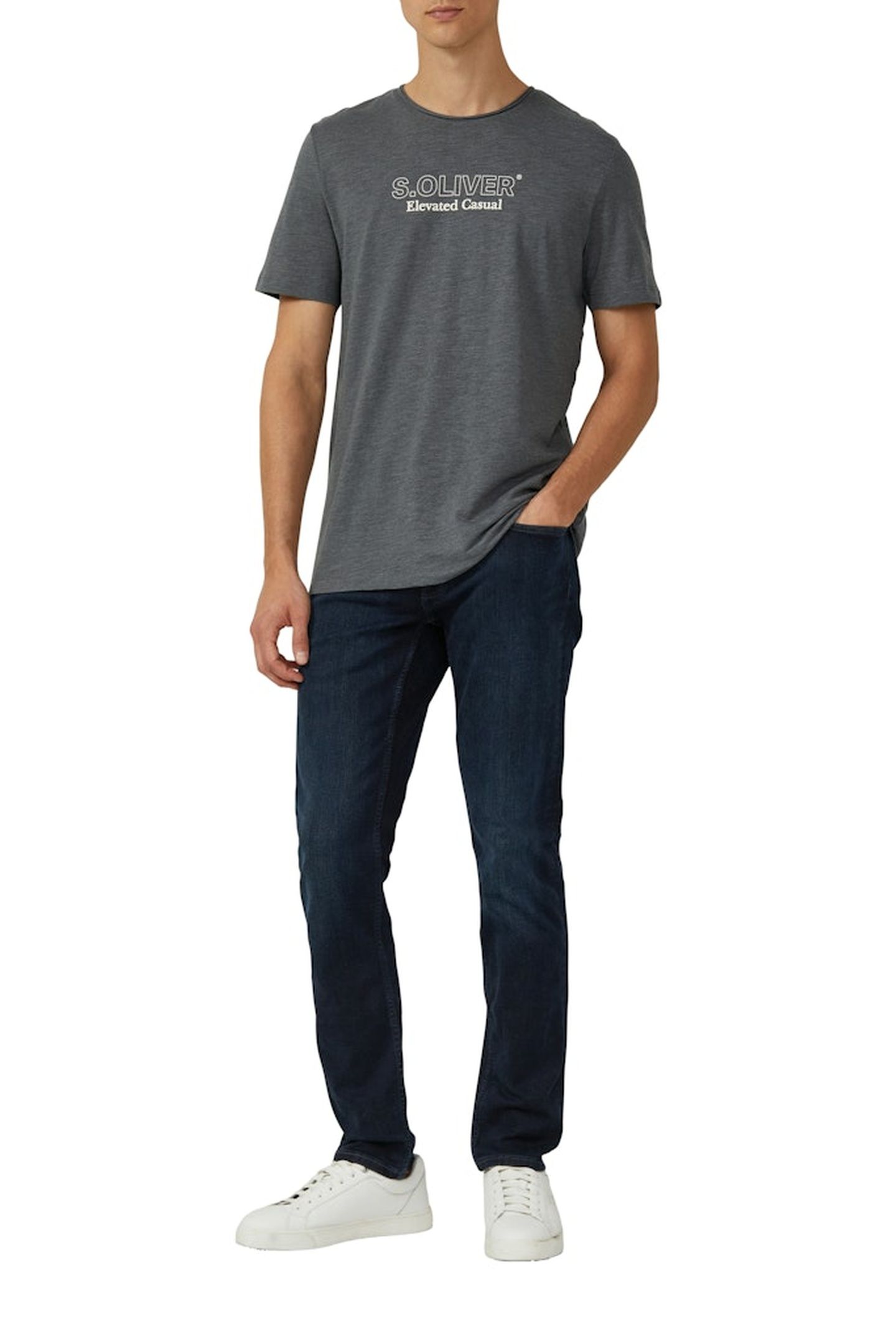 S.OLIVER T-SHIRTS GREY/BLACK 2