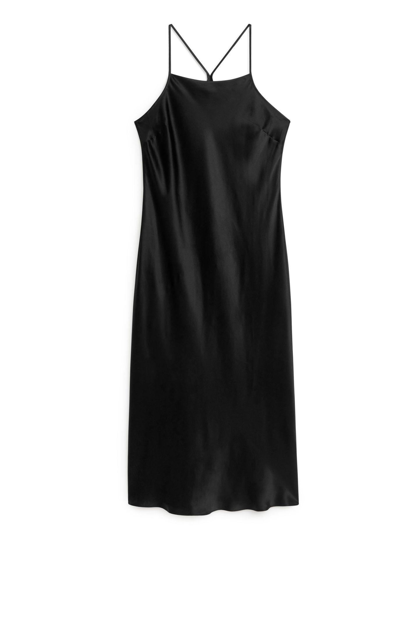 SELLA SILK SLIP DRESS BLACK 3