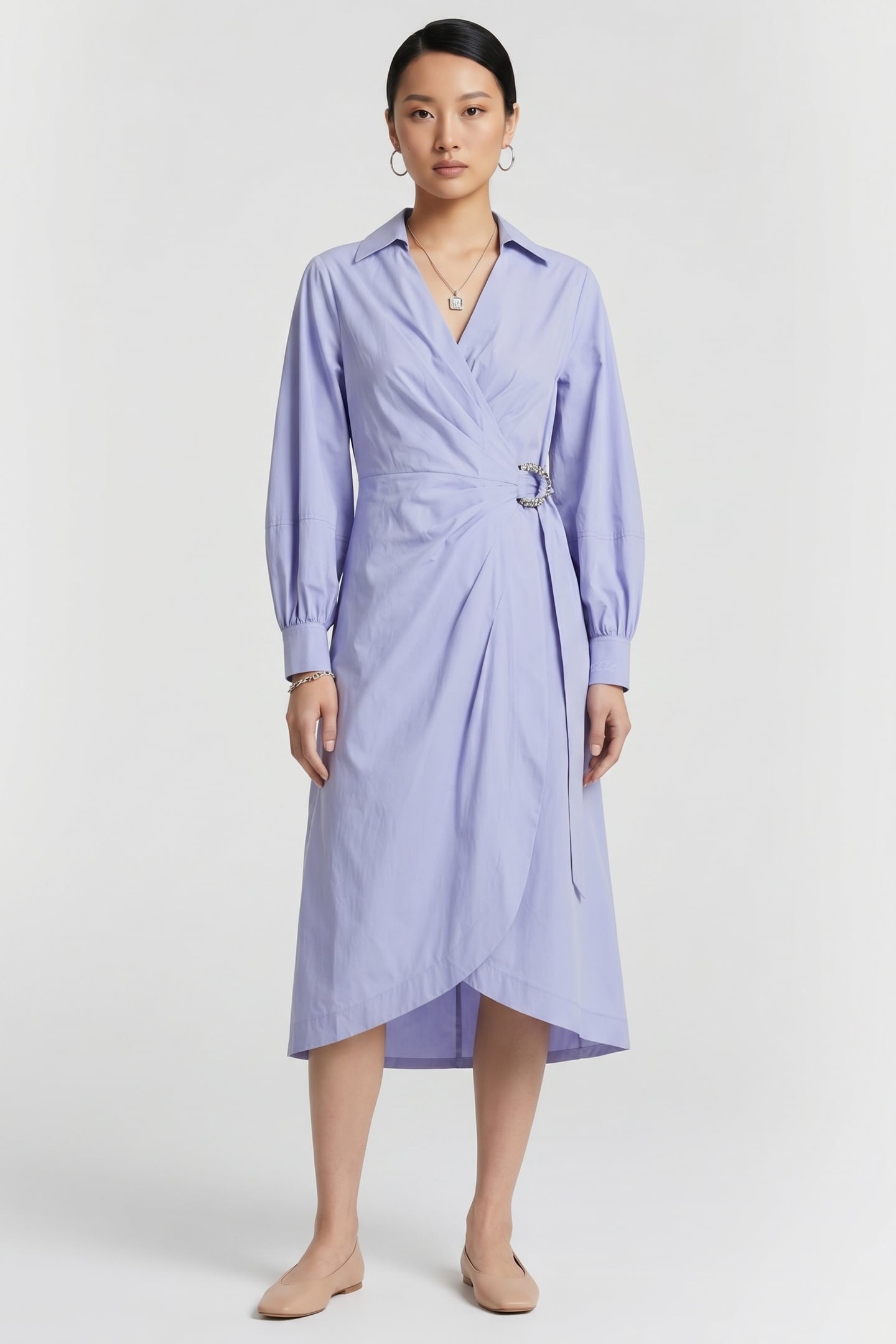 WRAP SHIRT DRESS SWEET LAVENDER 1
