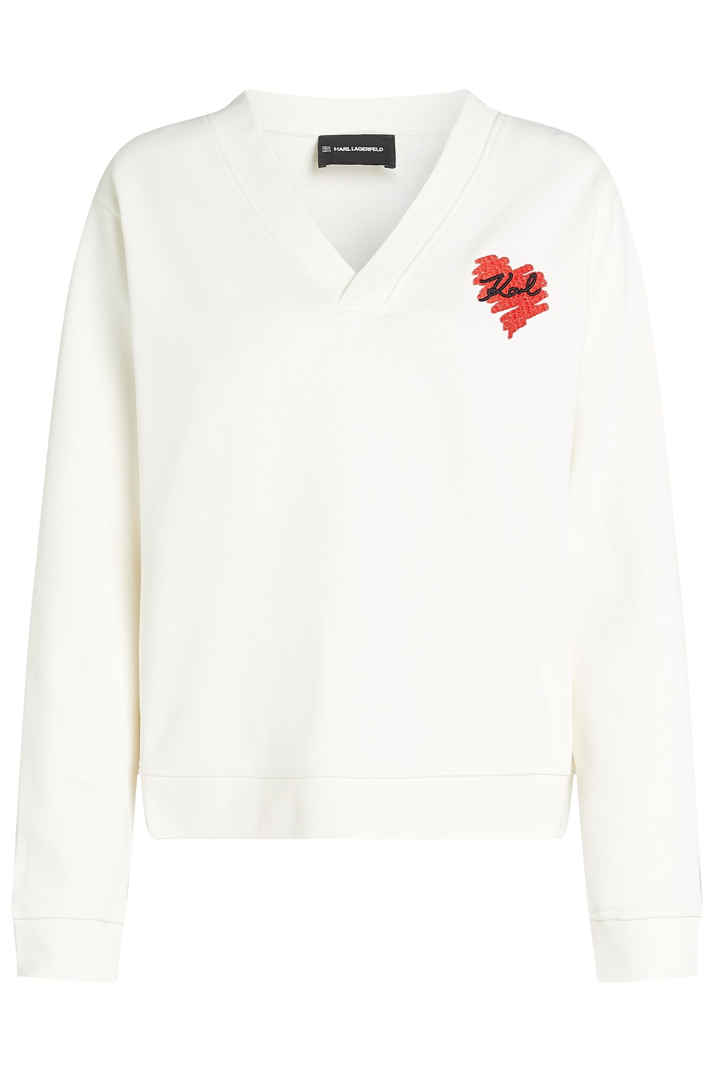 HEARTS V-NECK SWEATSHIRT CANNOLI CREAM 3
