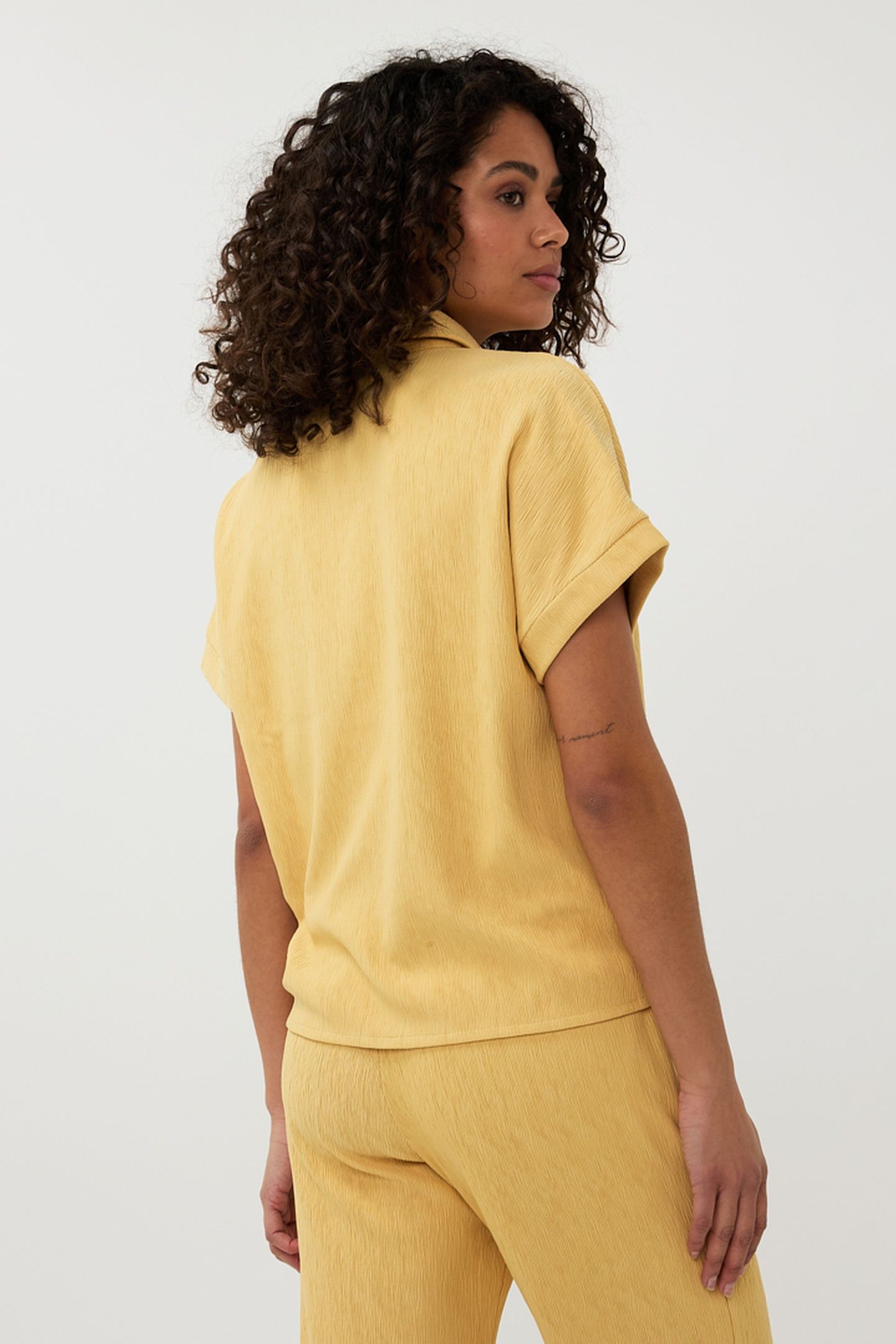 BLOUSE FANCY CRINKLE YELLOW 4
