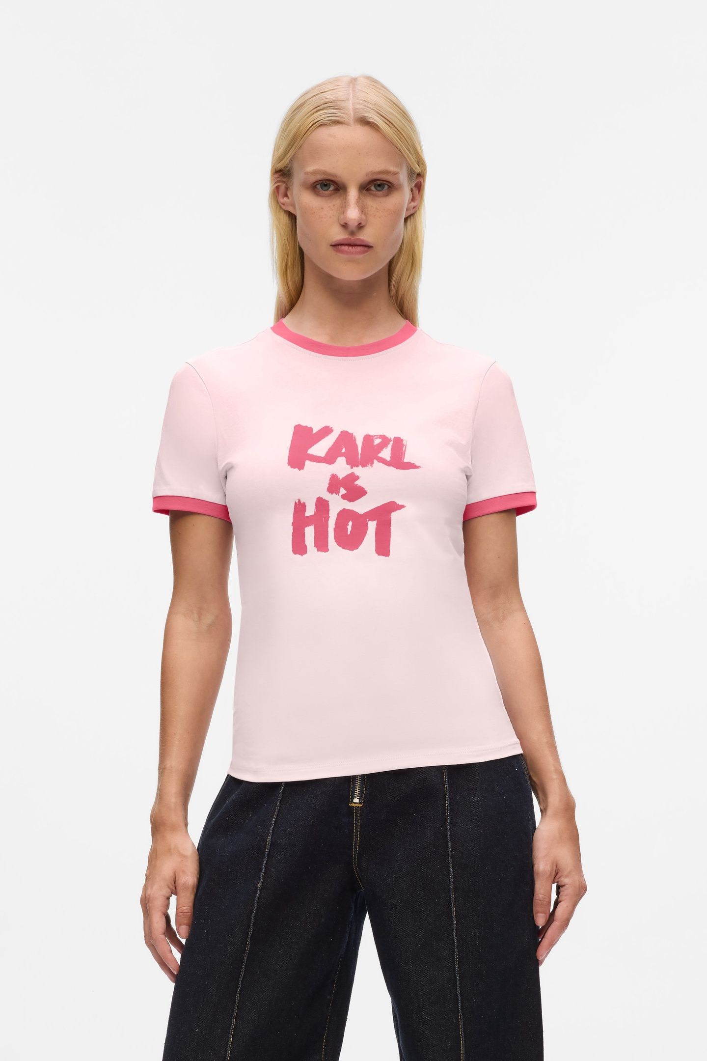 KARL IS HOT T-SHIRT PINK LADY 5