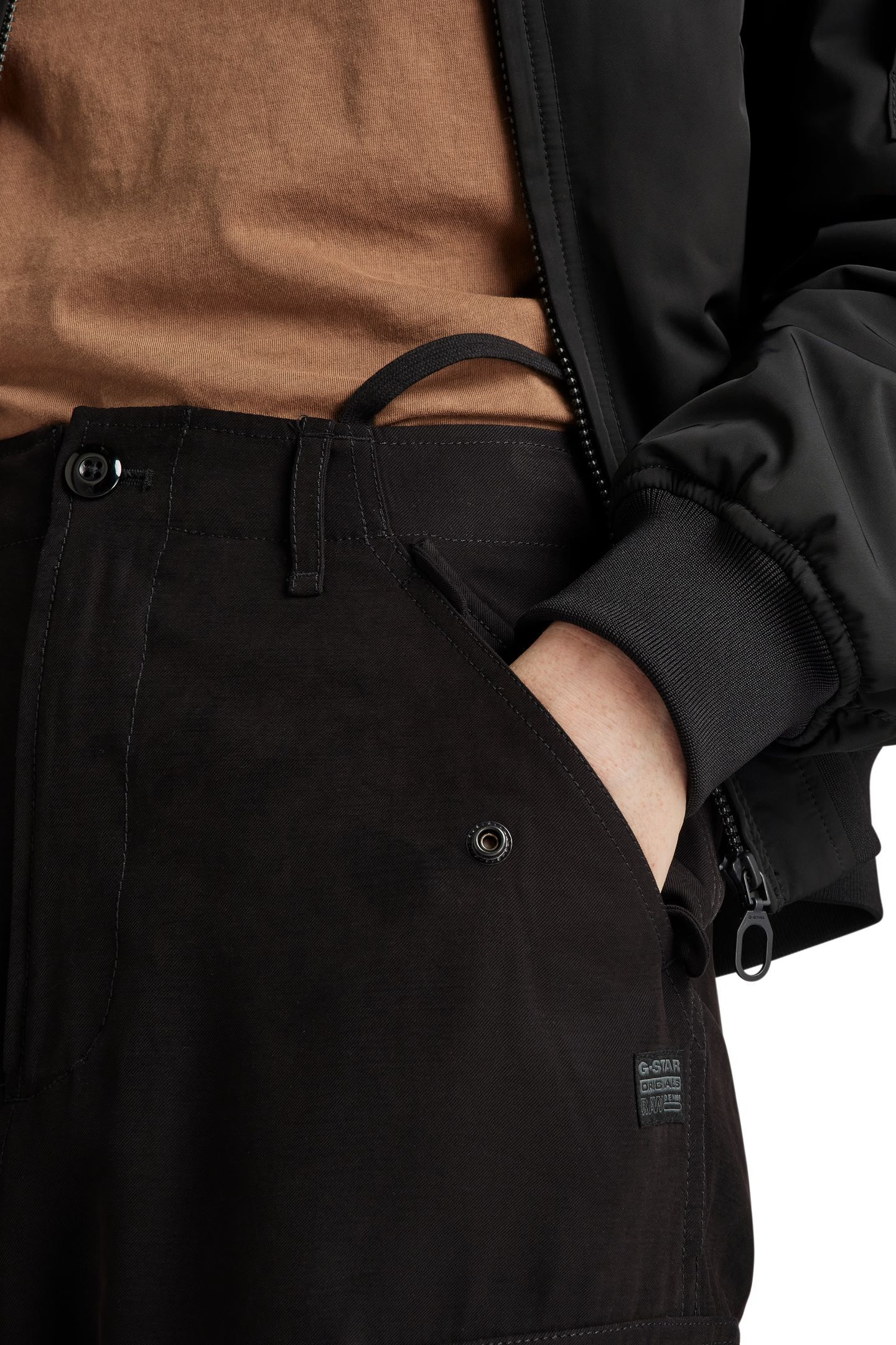 CARGO CROPPED DRAWCORD PANT BLACK 4