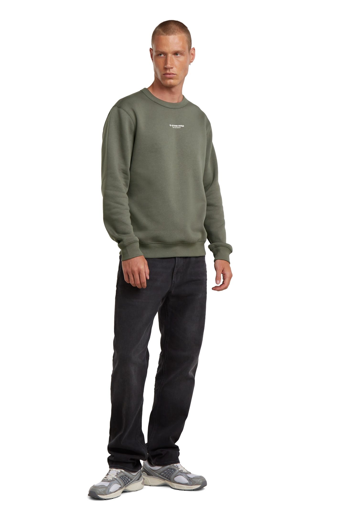 CENTER CHEST LOGO SWEATER GREY 2