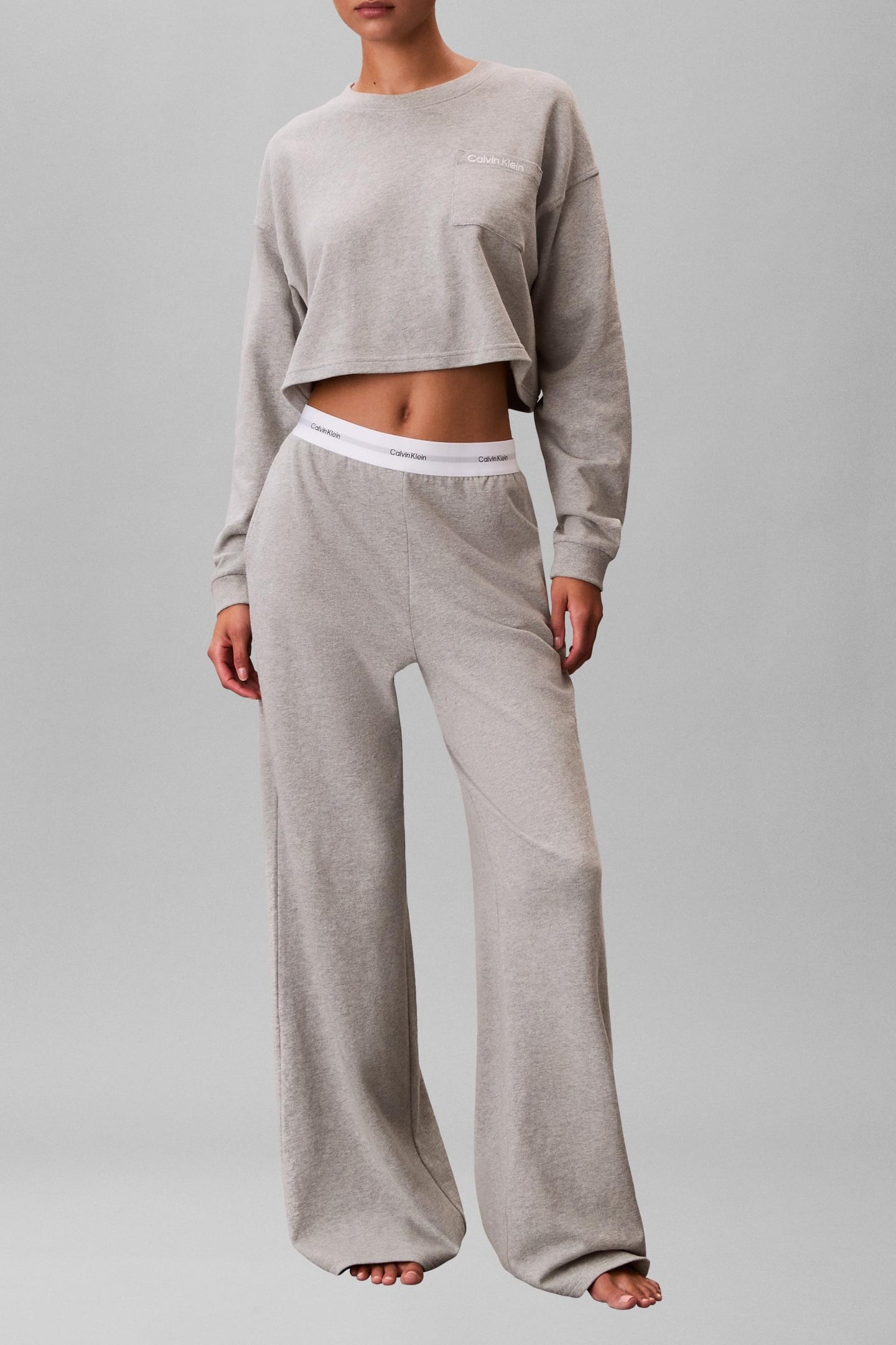 LOGO JERSEY PANT GREY HEATHER 1