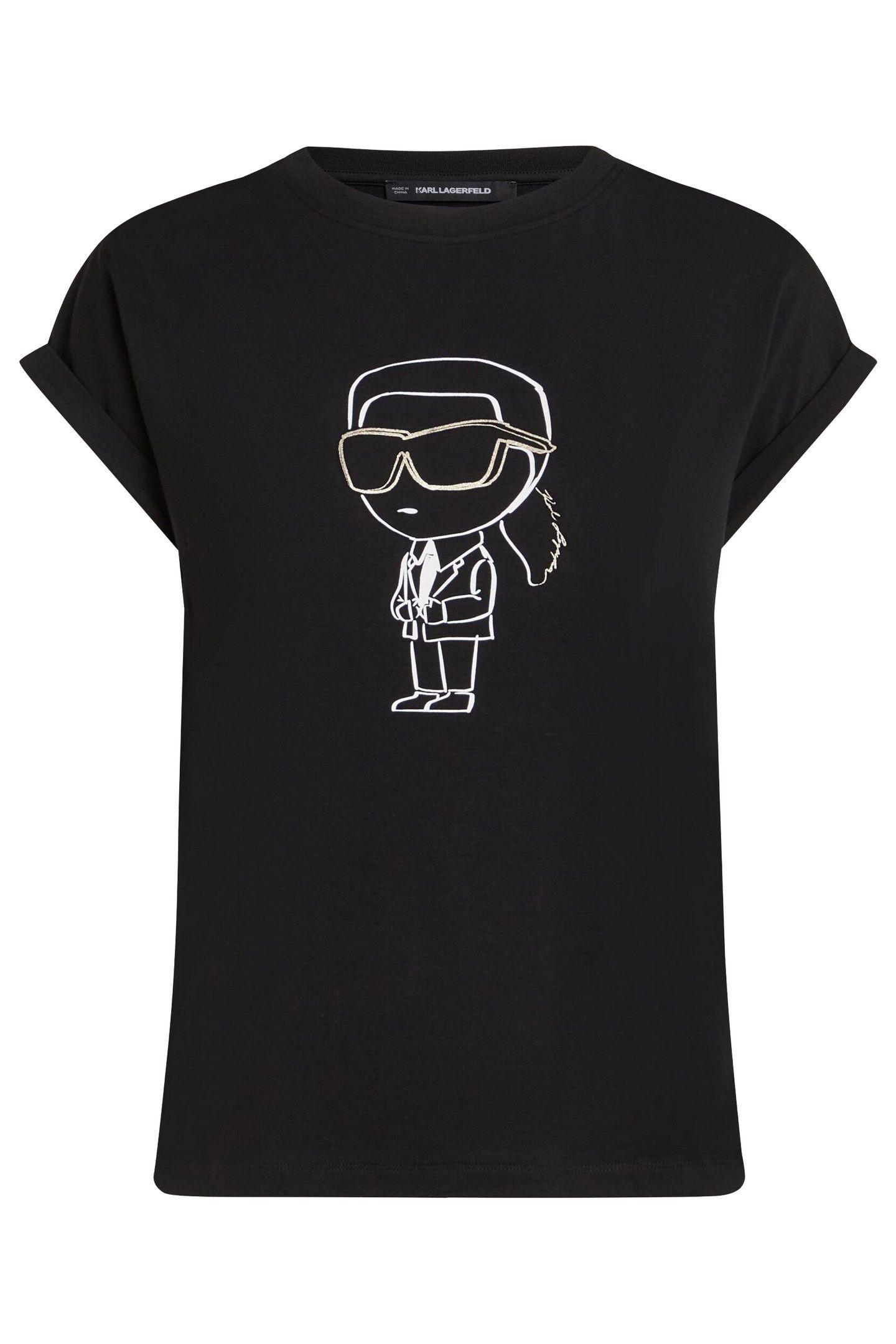 BIG IKON PRINT FLOWY T-SHIRT BLACK 1