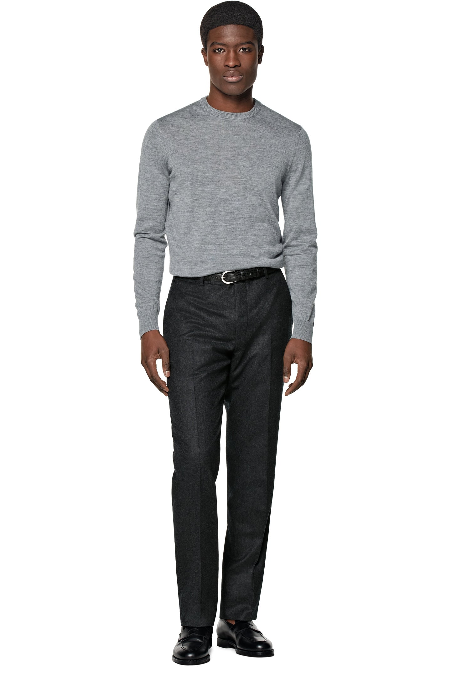 LSCREW MERINO GREY CREW AND V NECK GREY 1