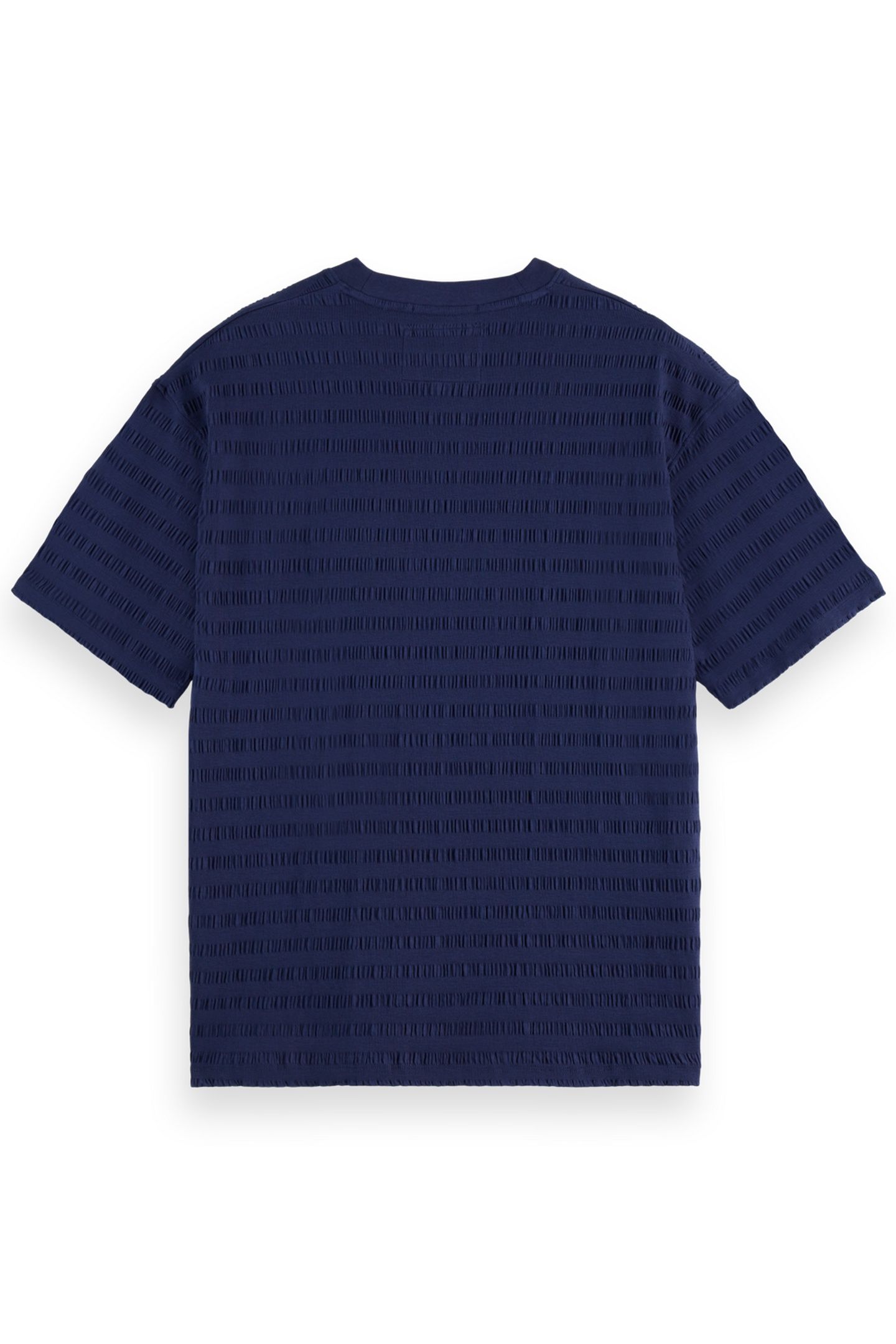RELAXED-FIT HORIZONAL TEXTURED T-SHIRT PEACOAT 2