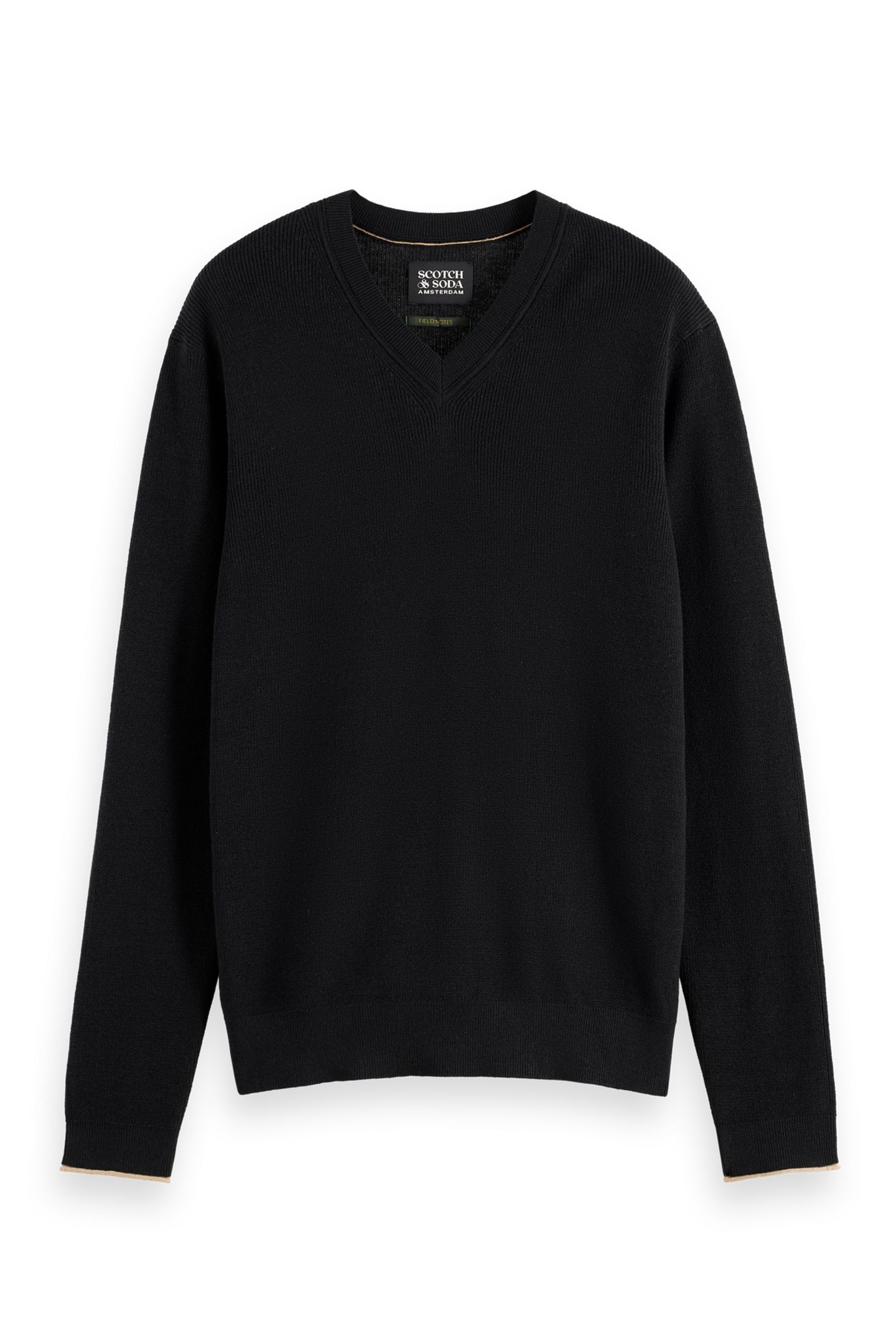 REGULAR-FIT COTTON LINEN V-NECK METEORITE 1