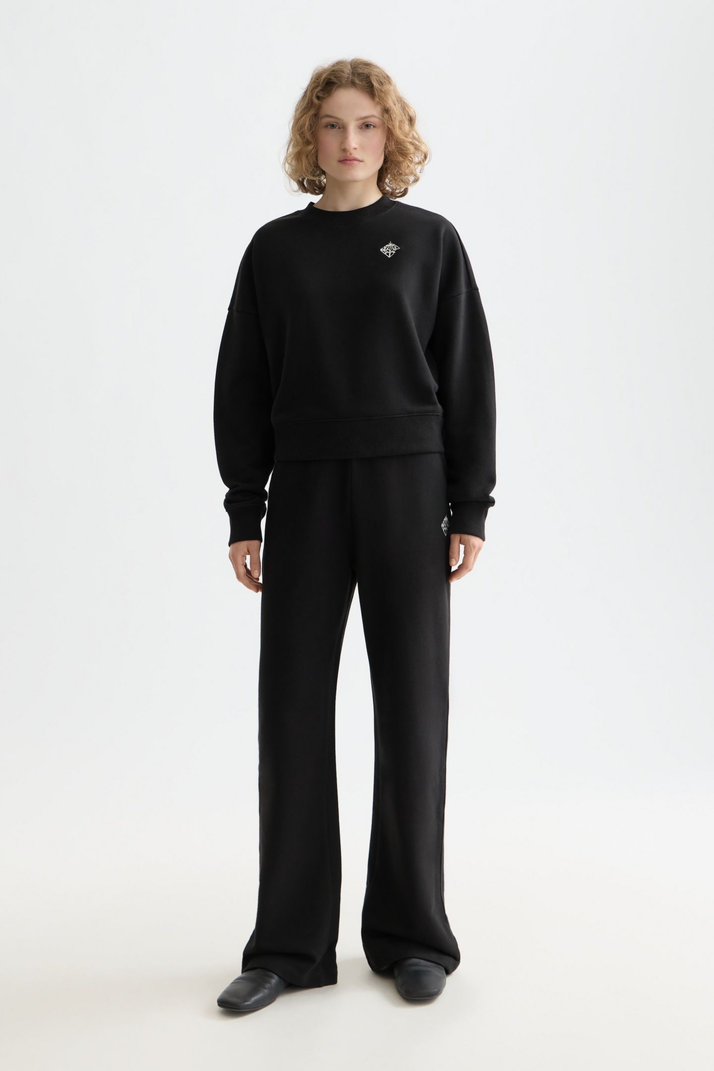 ARTWORK WIDE LEG SWEATPANTS BLACK 2