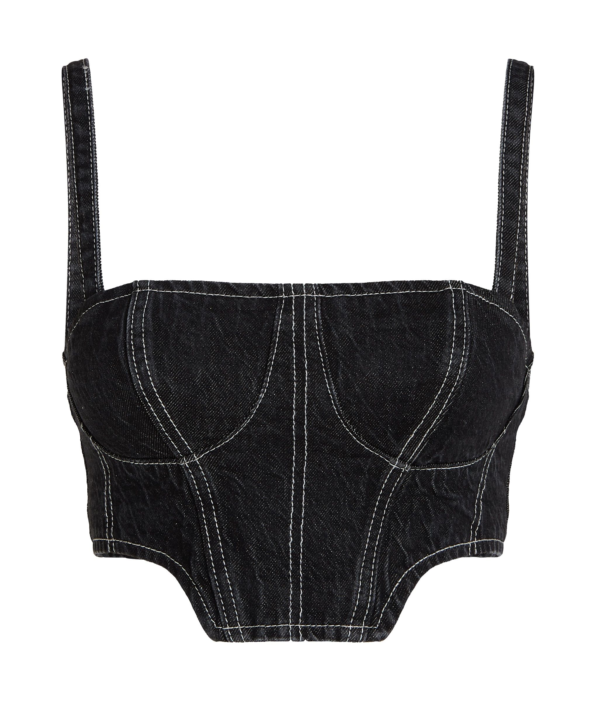 KLJ DENIM BUSTIER WASHED BLACK CONTRAST 5