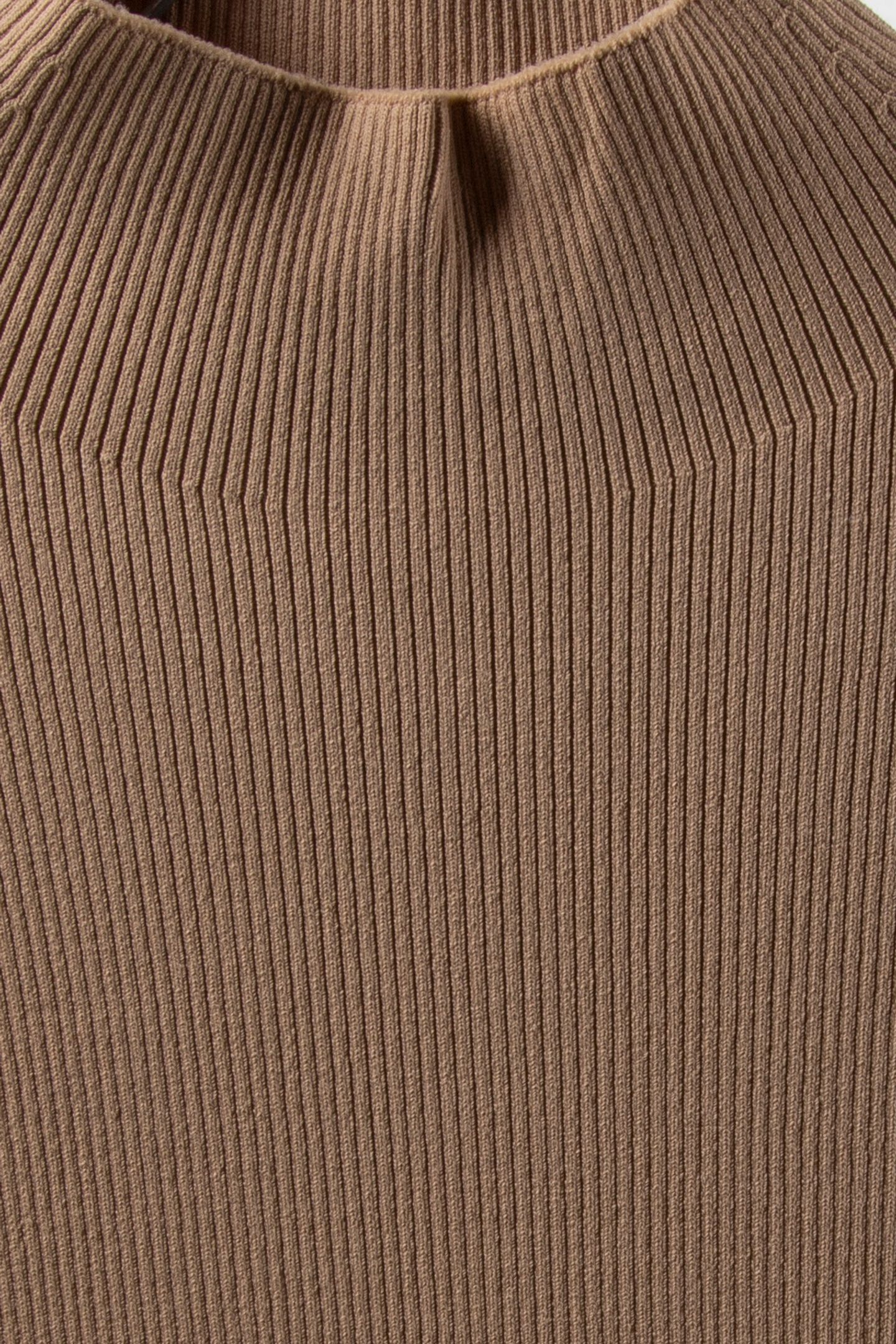 RIBBED MIDI DRESS CAMEL 5