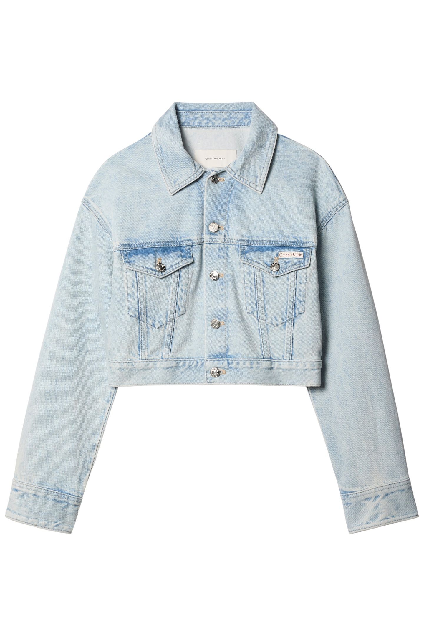 DENIM CROPPED TRUCKER JACKET BLEACHED BLUE 4