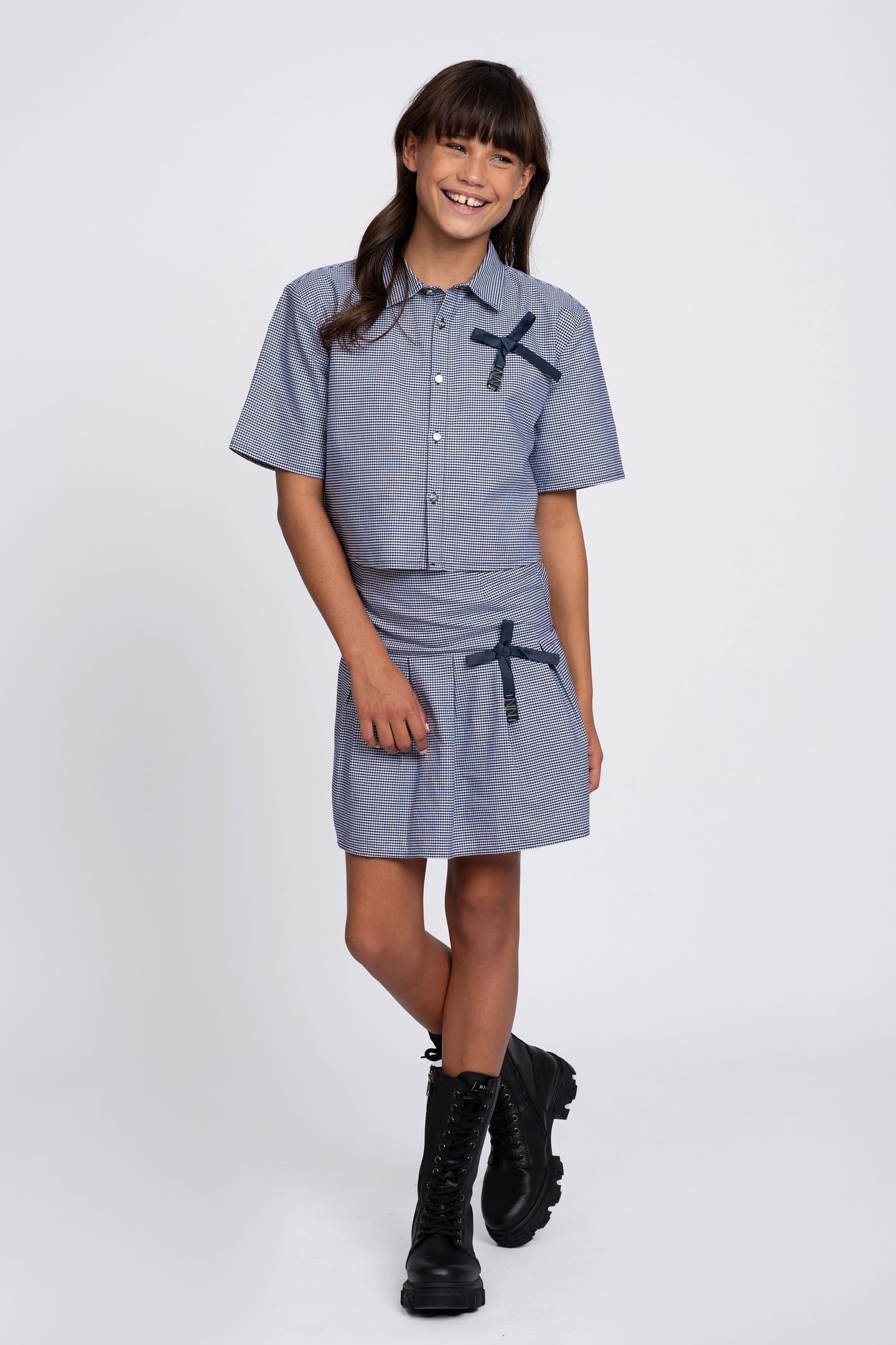POLLY SKIRT OFF WHITE/ROYAL BLUE 1