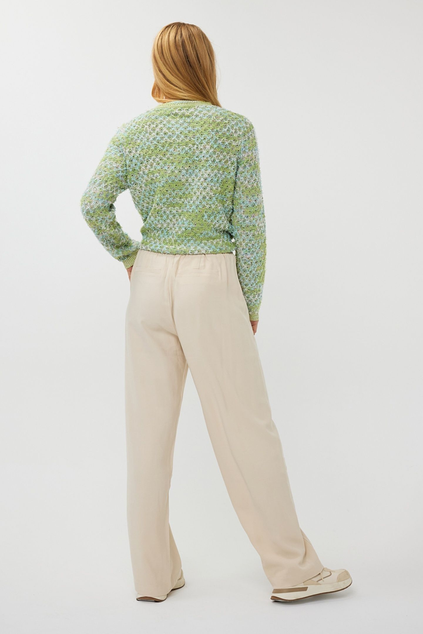 TROUSERS ELASTIC WB WIDE SAND 4