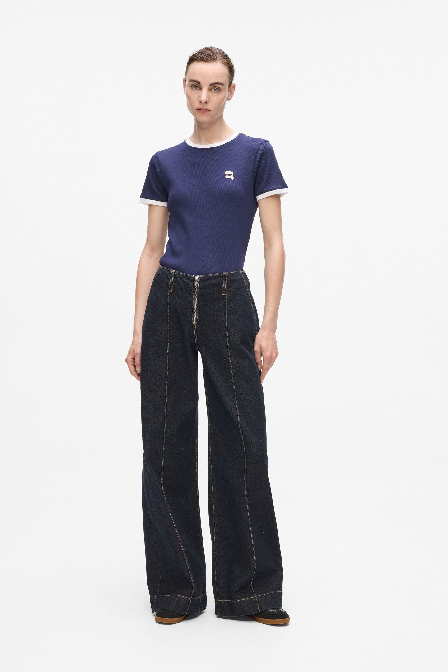 IKON PATCH WIDE DENIM PANTS DARK BLUE 3