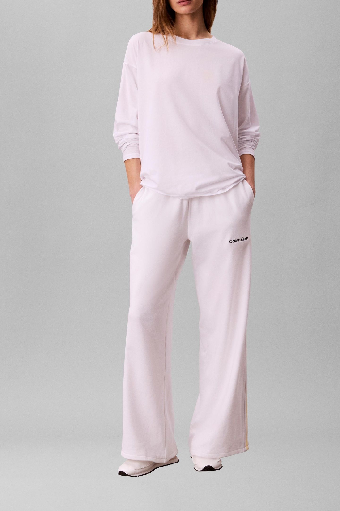 FRENCH TERRY WIDE LEG SWEATPANTS CLASSIC WHITE 1