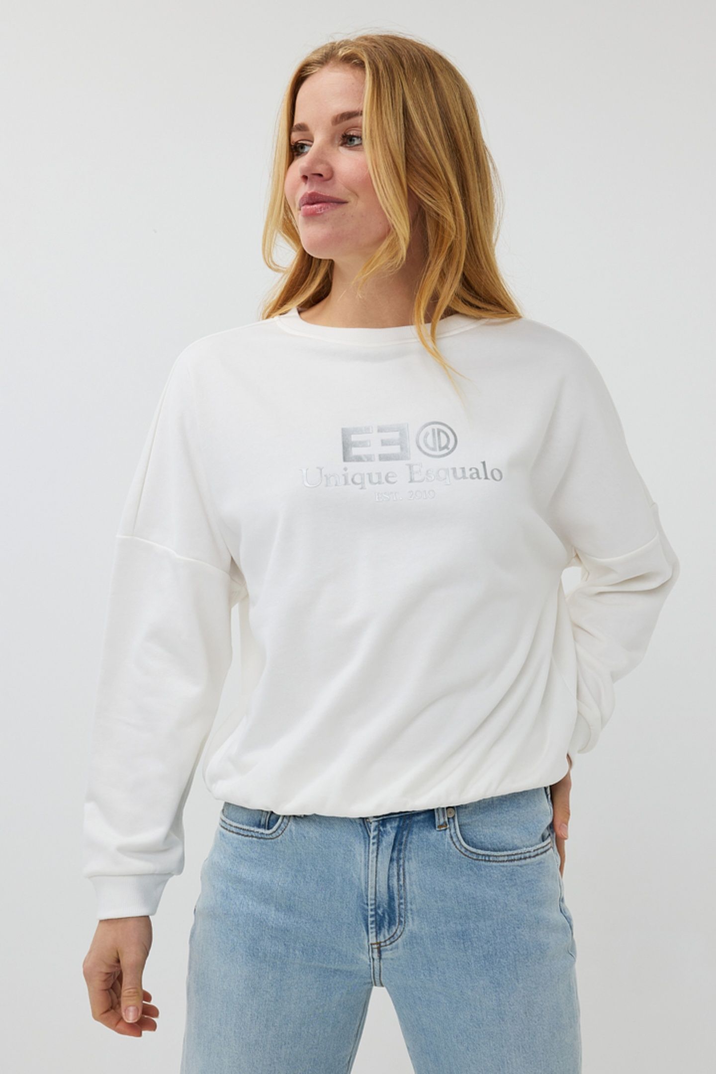 SWEATER RUBBER PRINT "EE SILVER 2