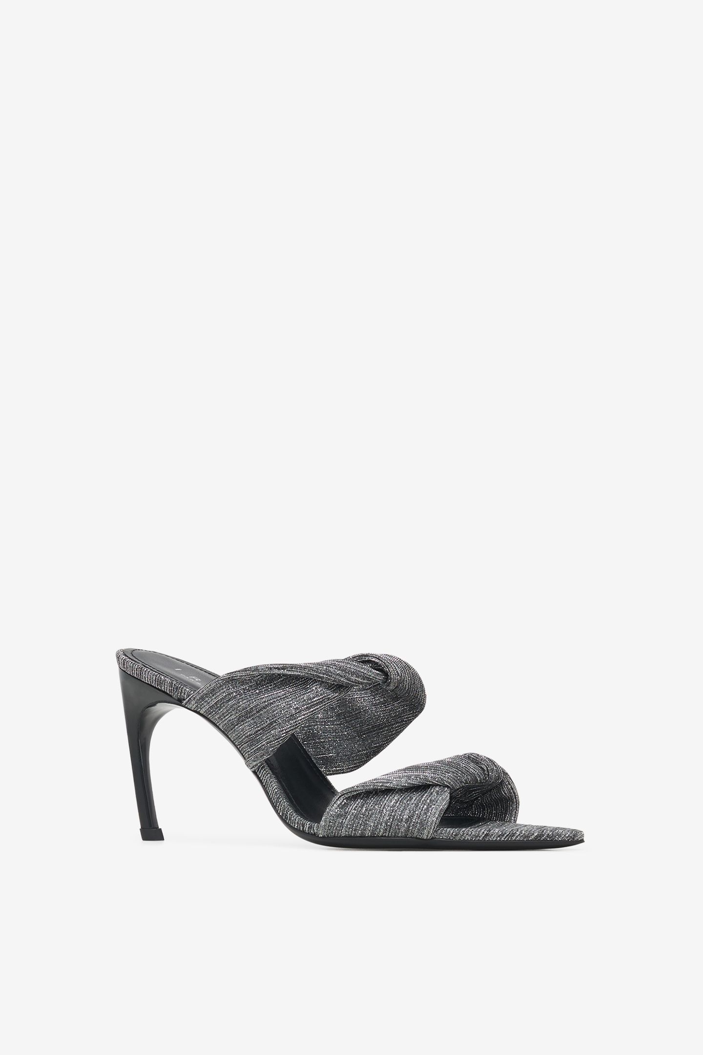 TWISTY GLITTER MULES SILVER/BLACK 4