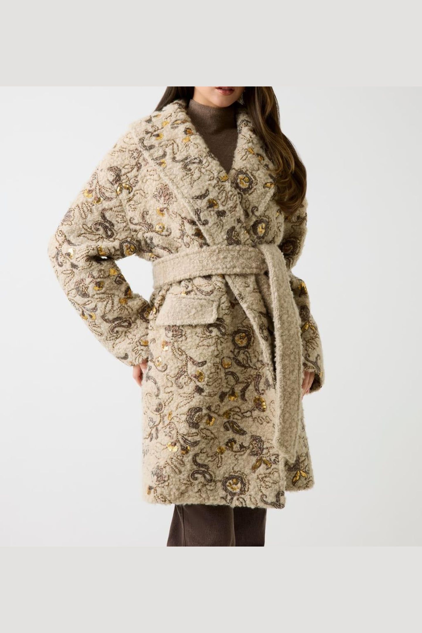 SYLVIA EMBRO SHAWL C SAND GRAIN MULTI 2