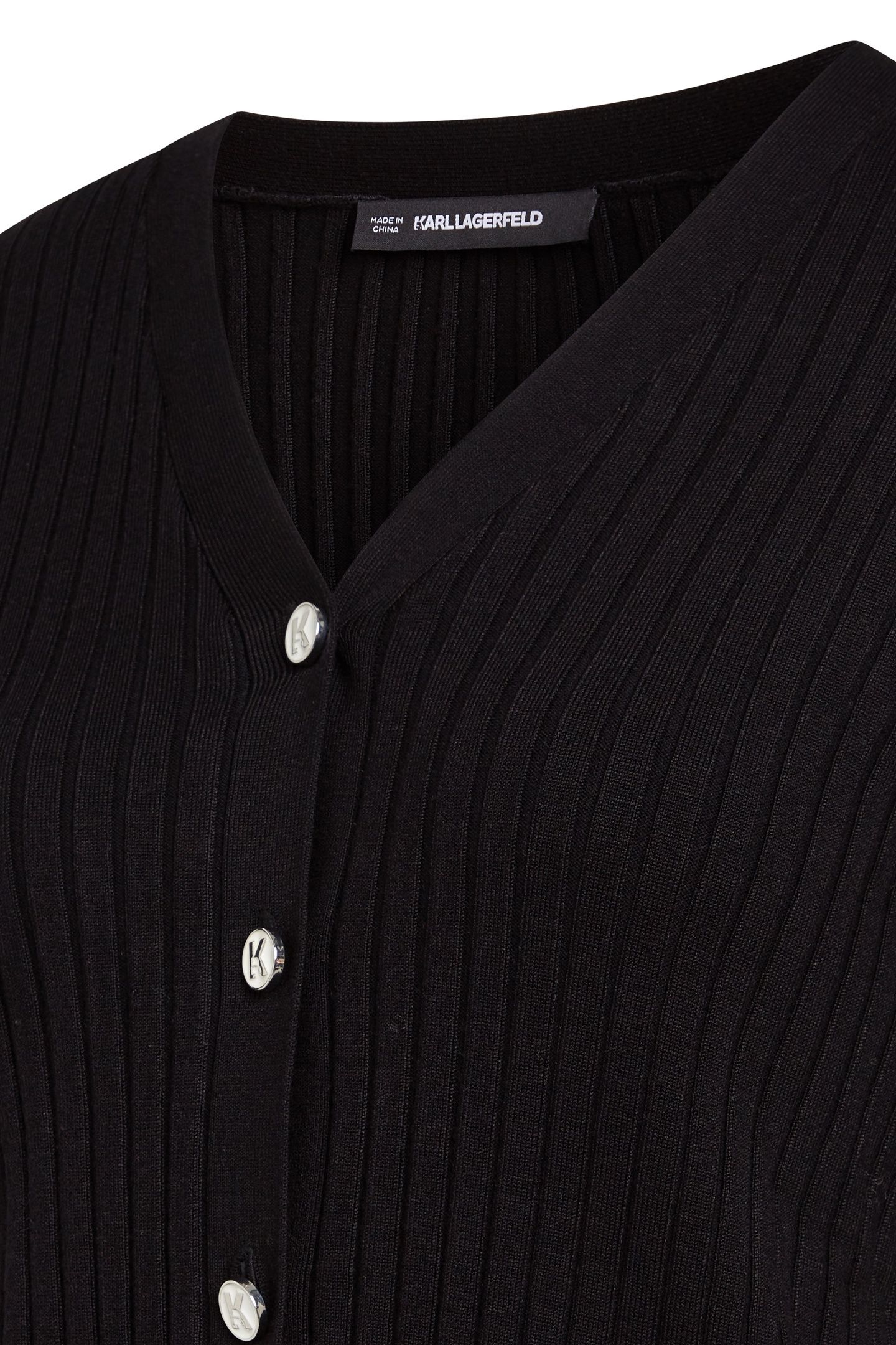 K BUTTON KNIT CARDIGAN BLACK 2