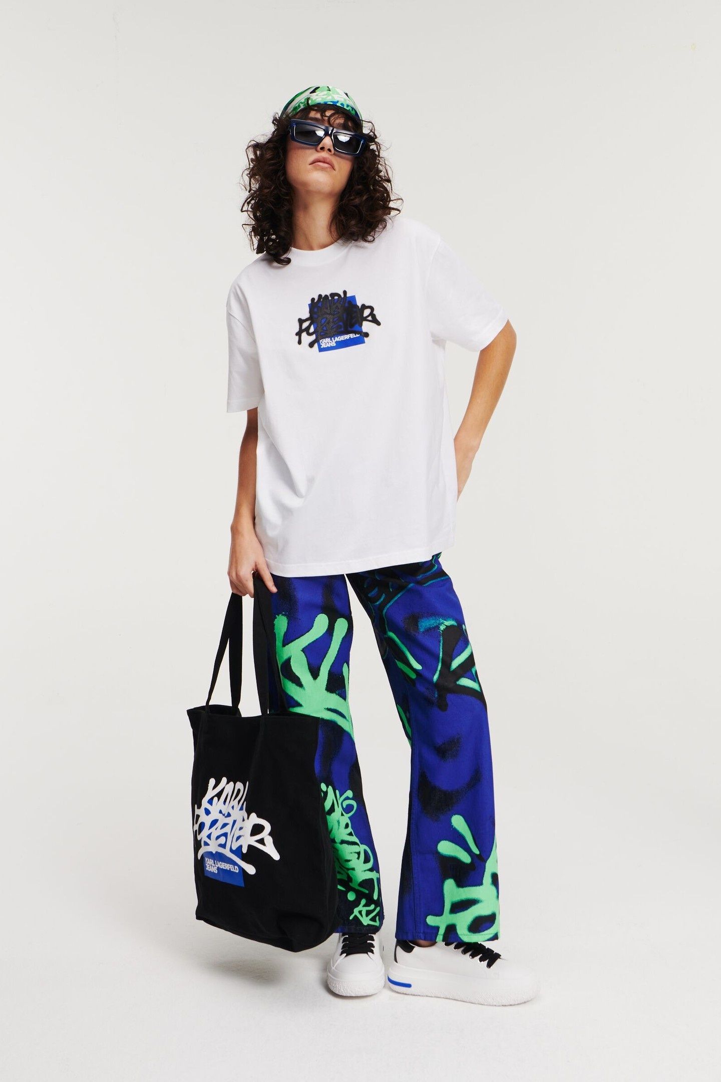RELAXED GRAFFITI DENIM RINSE BLUE 7
