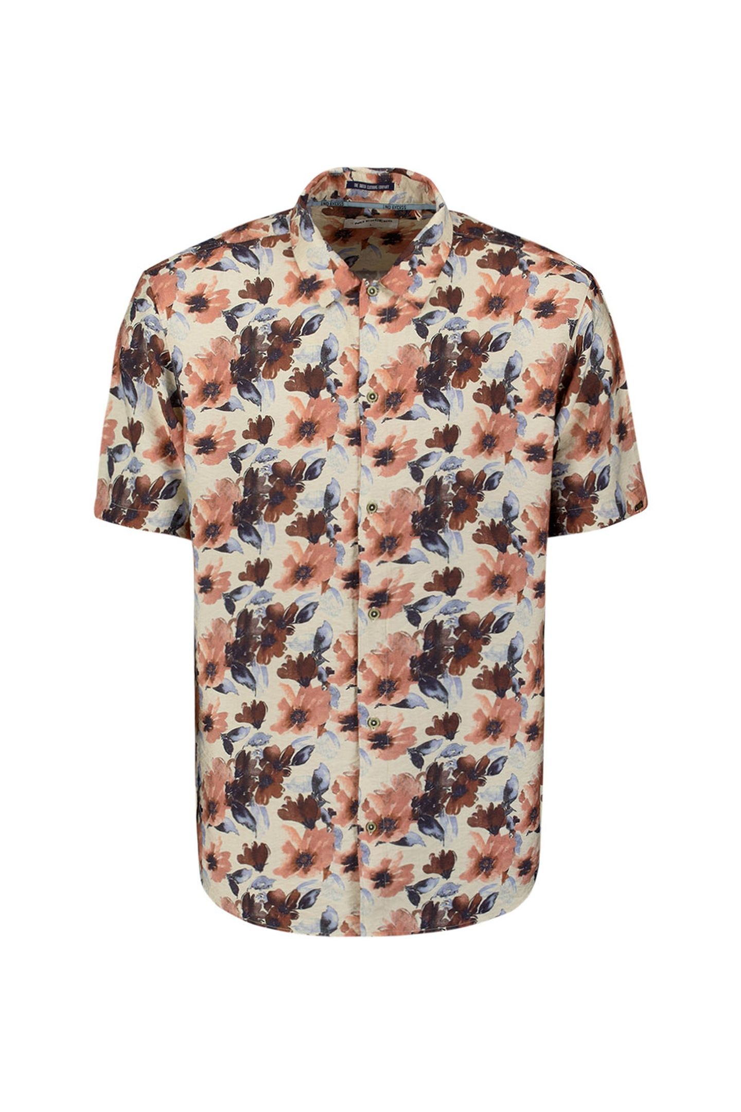 SHIRT SHORT SLEEVE ALLOVER PRINTED TWILL SKY 1