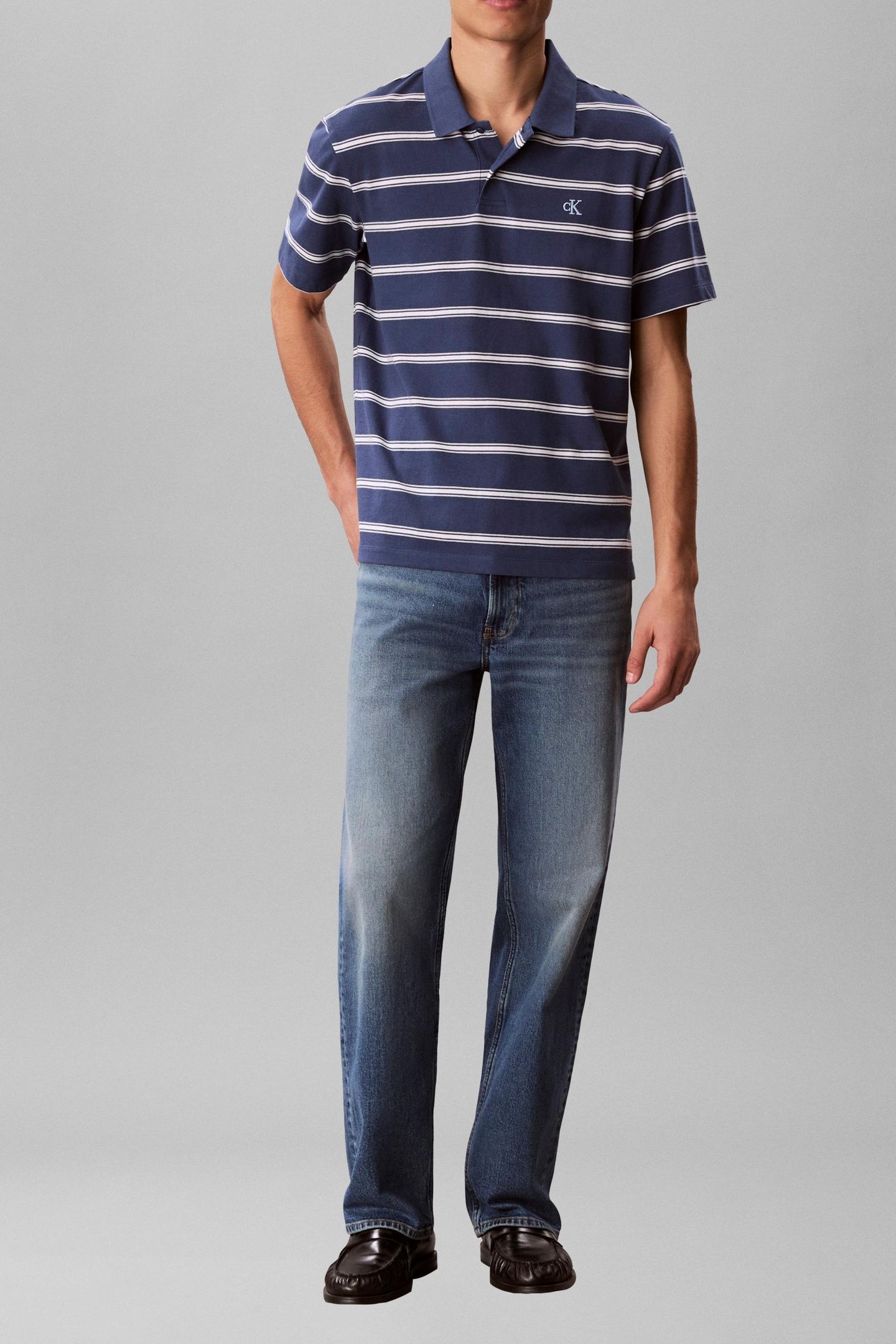 SS EASY 16S JERSEY POLO DARK DENIM 2