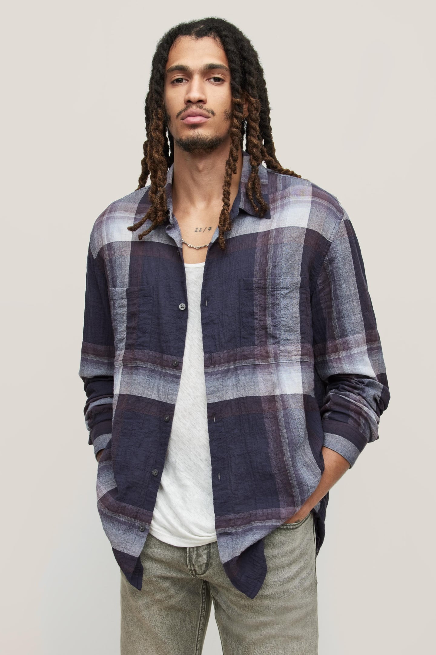 COLE REGULAR FIT L/S SHIR PLUM WOOD 1