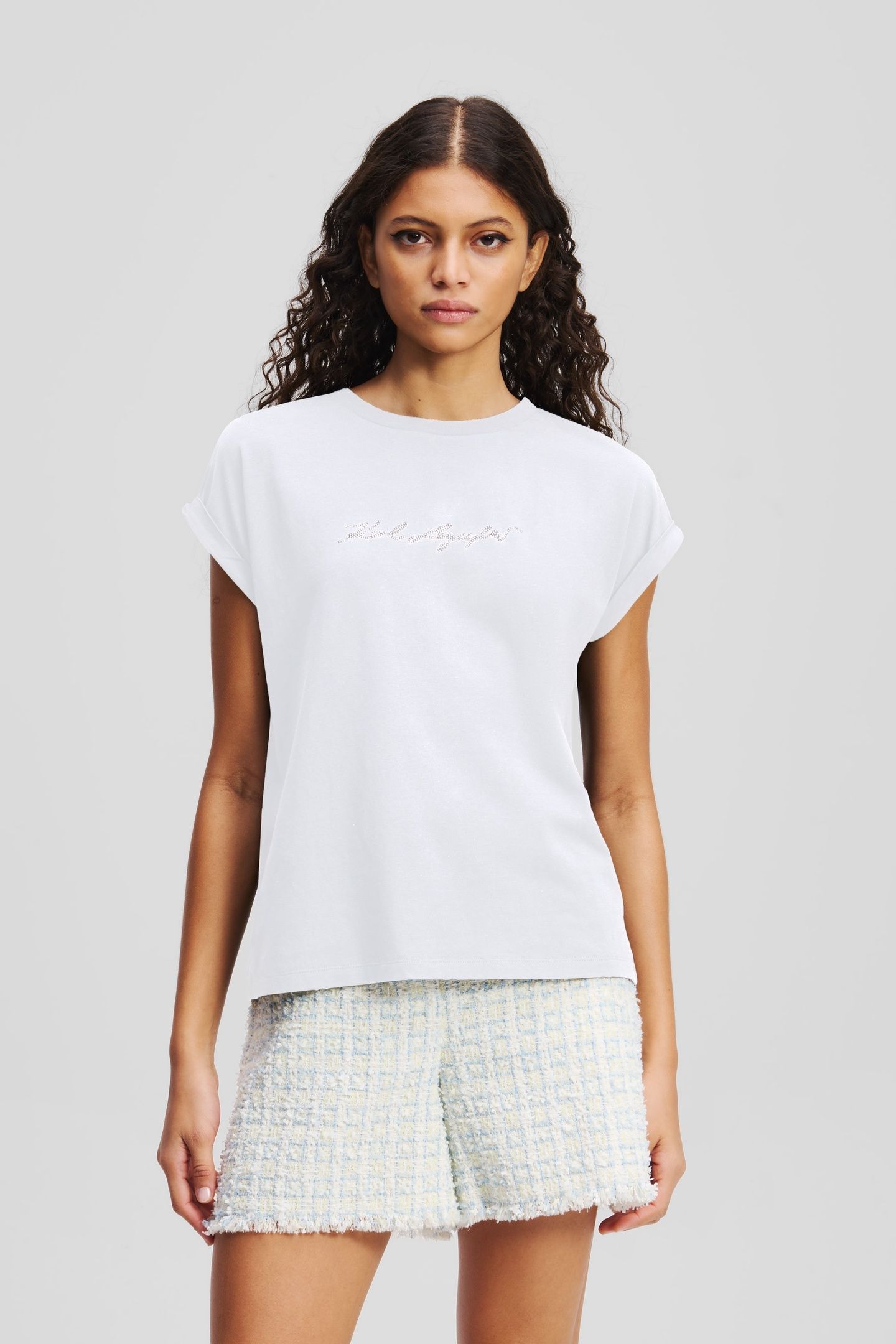 SIGNATURE RHINESTONE T-SHIRT WHITE 1