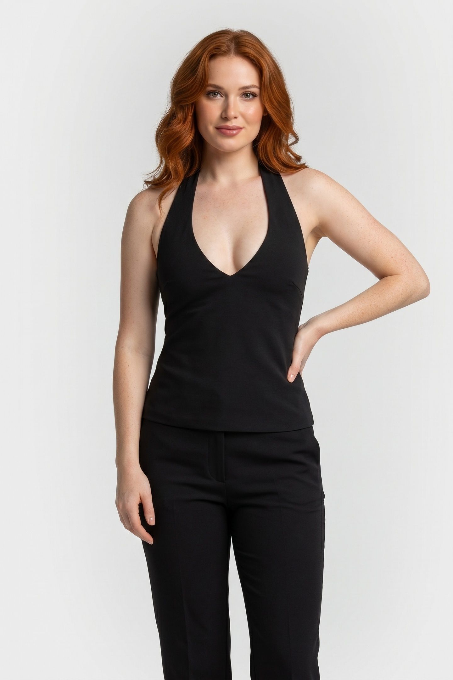 V-NECK TOP BLACK 1