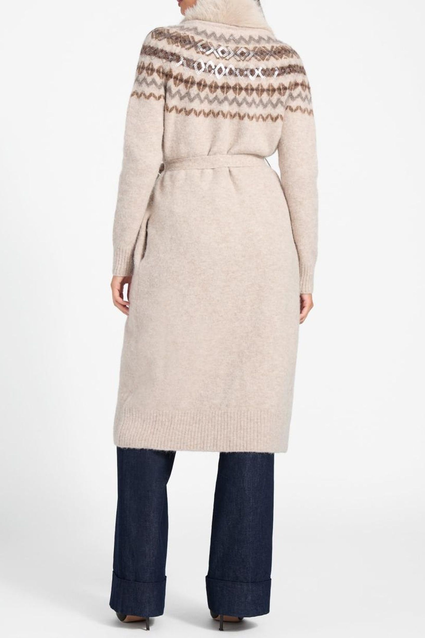 AKILAH LONG CARDI WI VELVET TAUPE HEATHER 5