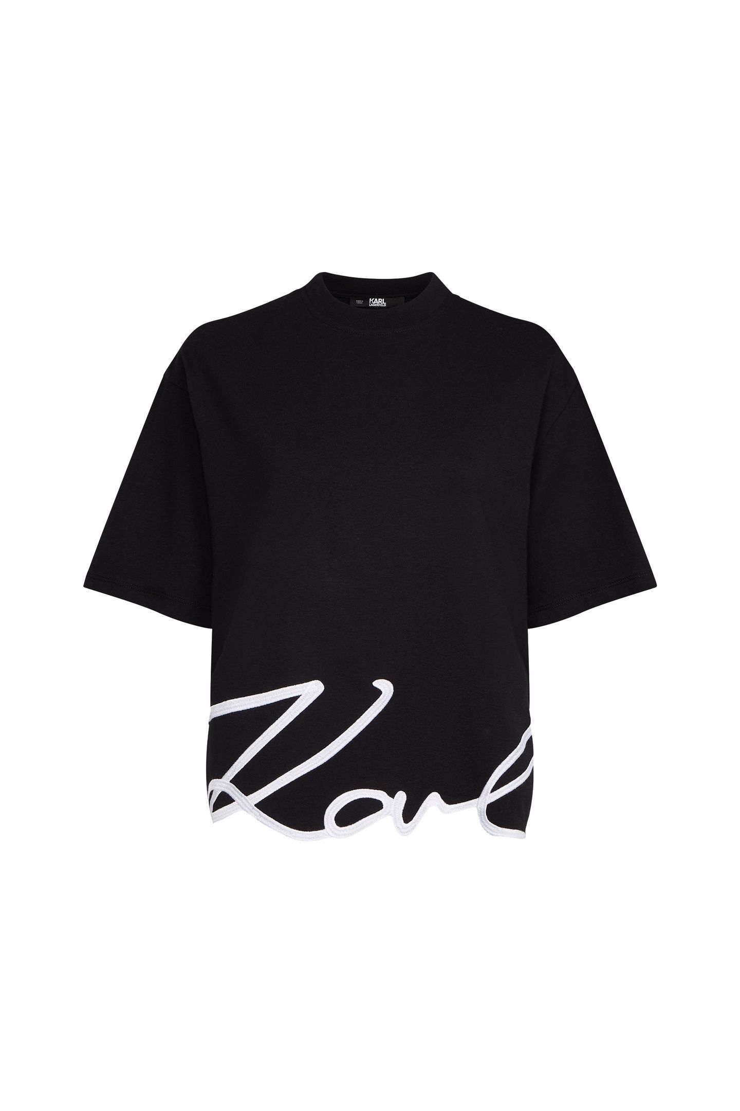 KARL SIGNATURE HEM T-SHIRT BLACK 1