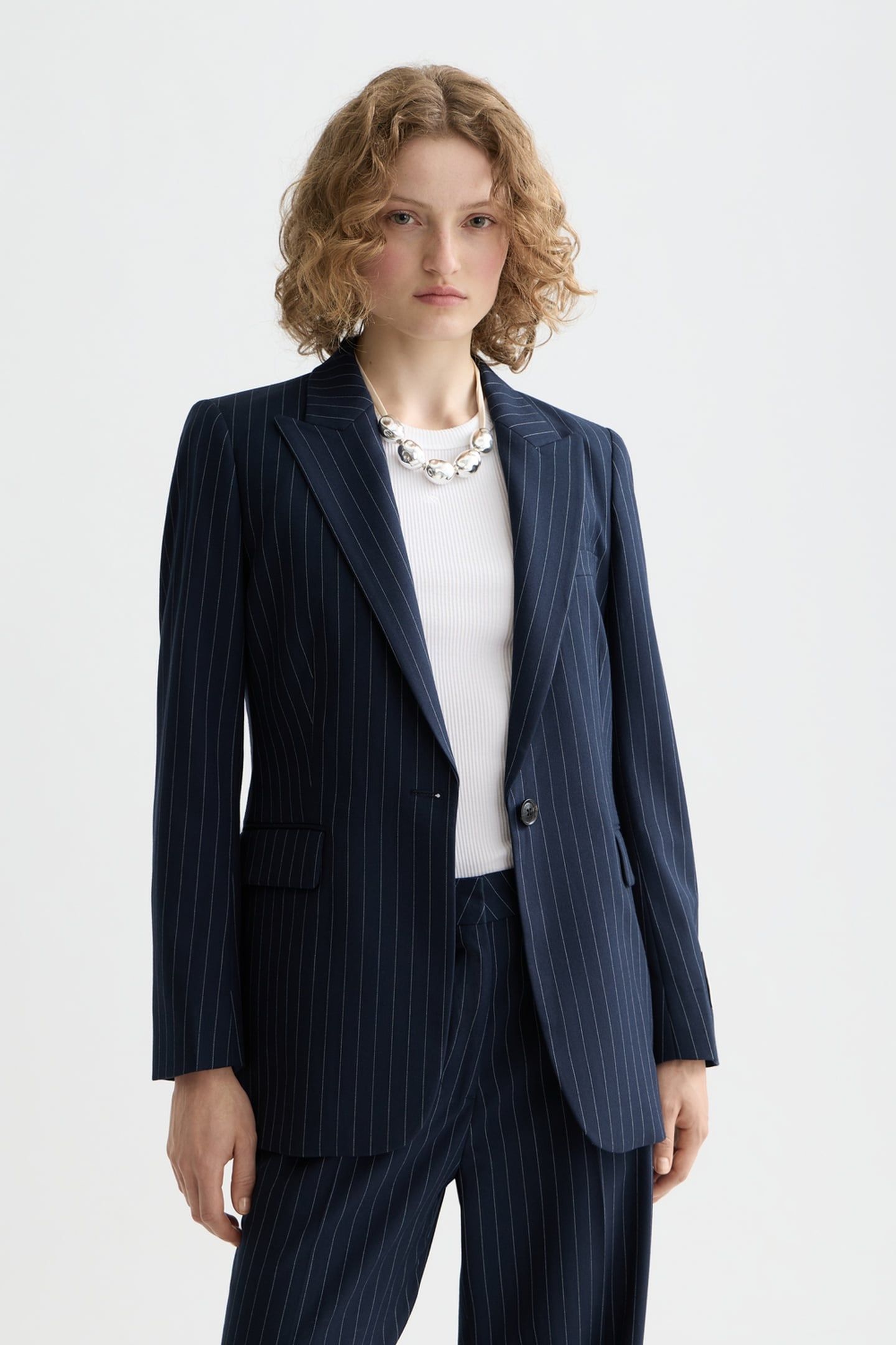SB FITTED BLAZER NIGHT BLUE PINSTRIPE 1