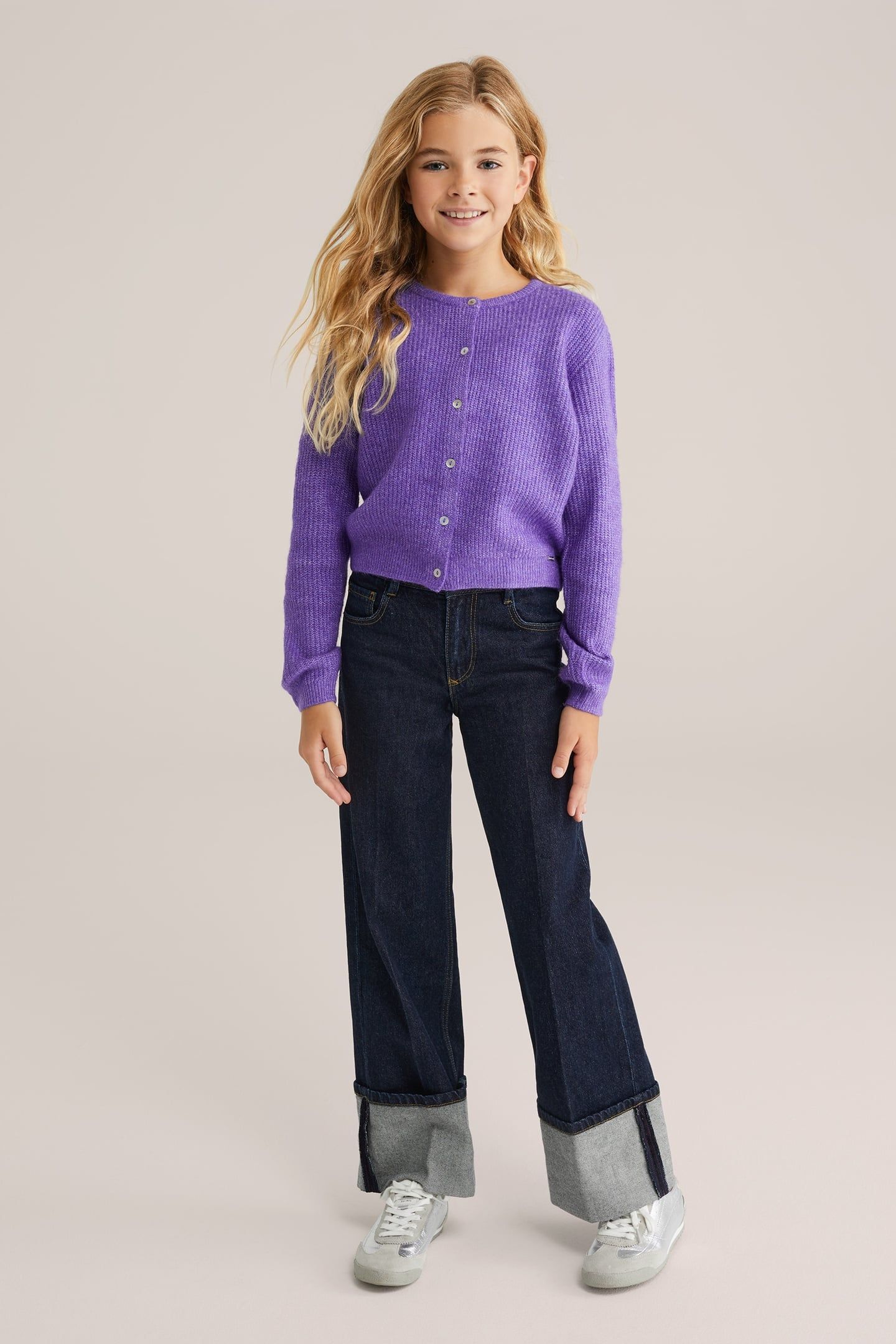 KNITTED CARDIGAN PURPLE 2