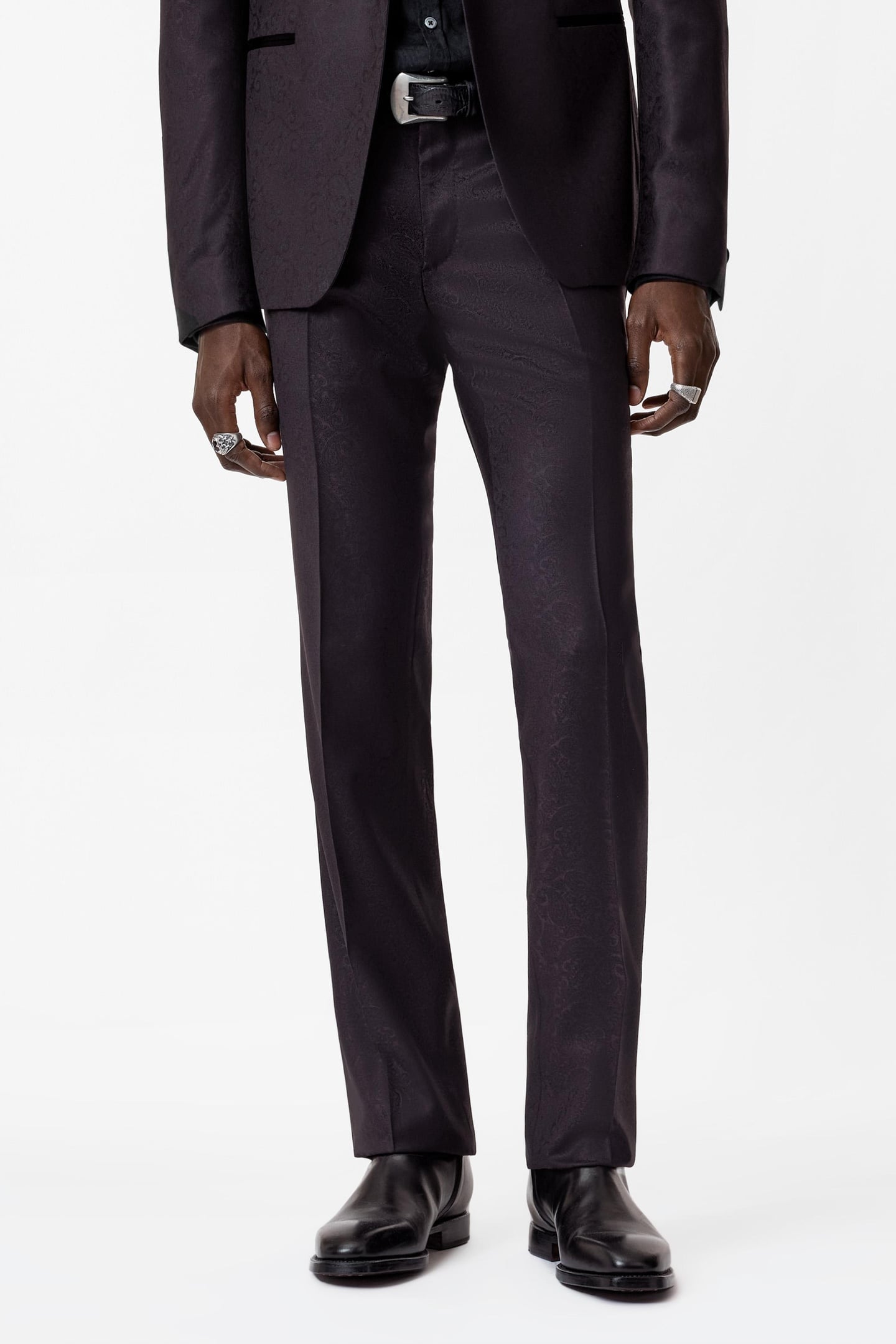 GLEN TUXEDO PANTS - TUXEDO PANTS WITH ST PLUM 1