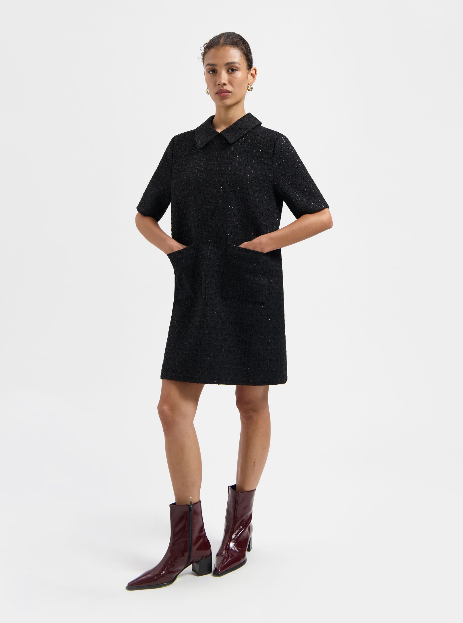 NOUS SOMMES LABELS – EFFIE TWEED DRESS BLACK 2