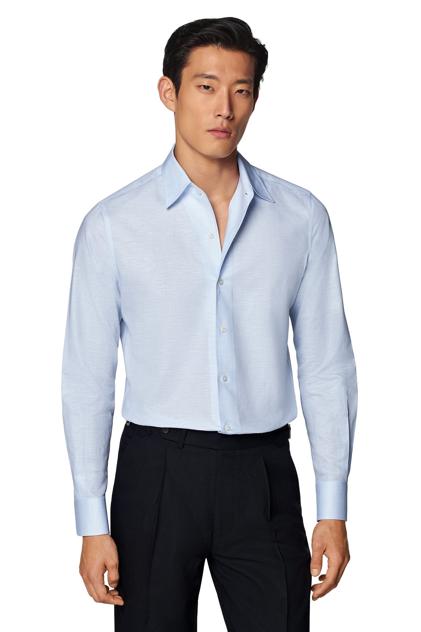 ONE-PIECE LIGHT BLUE CO/LI FORMAL SHIRTS LIGHT BLUE 2