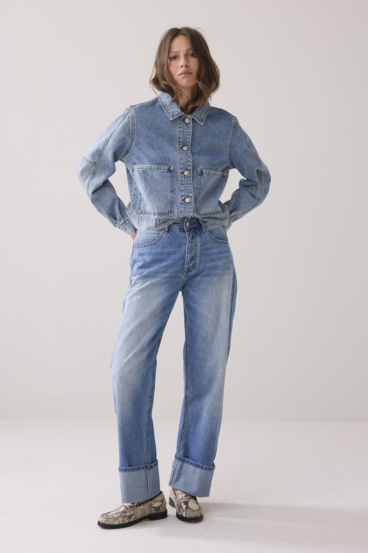 STRAIGHT JEANS VINTAGE COTTON TWILL VINTAGE BLUE DENIM 2