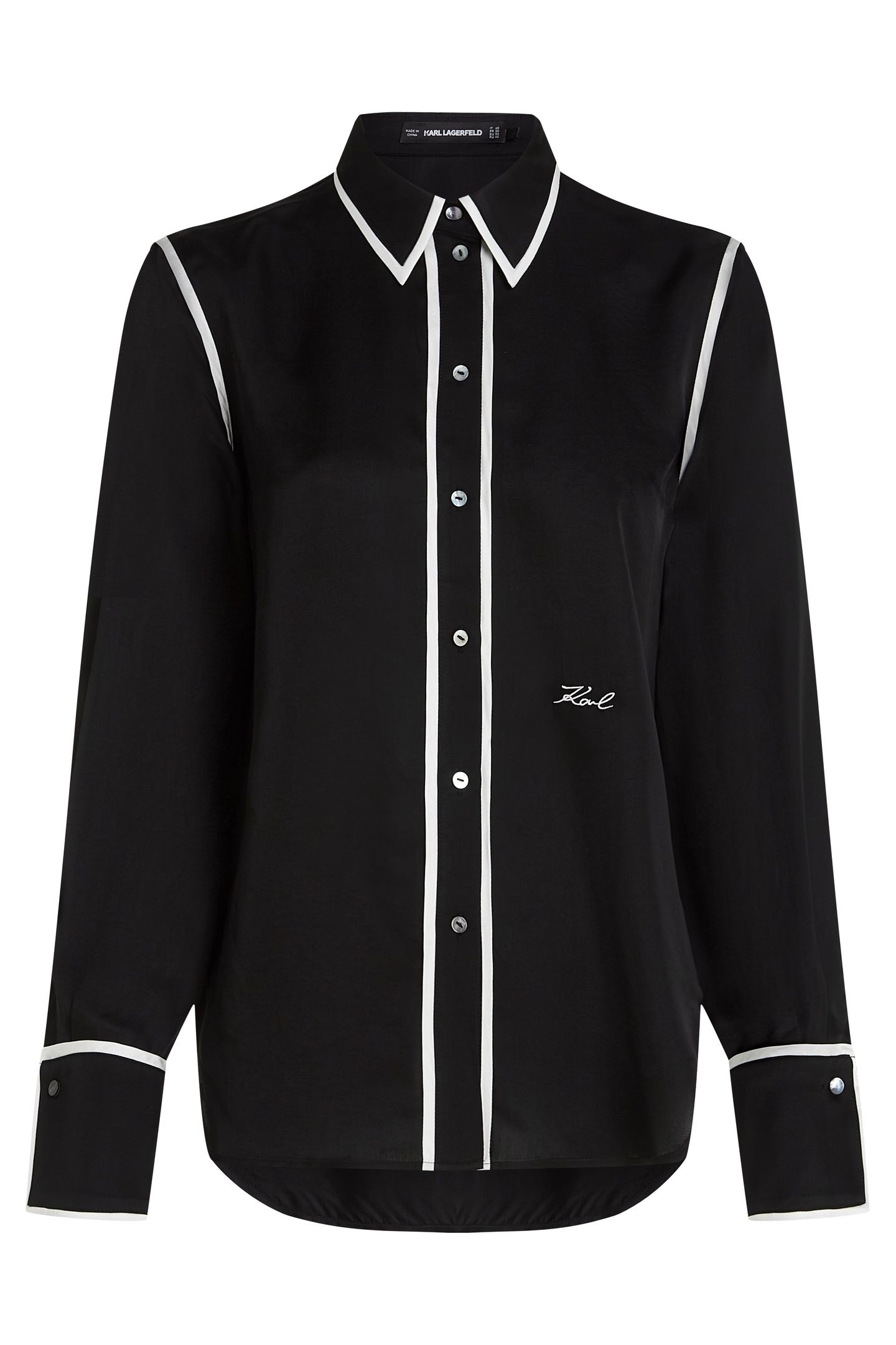 BW CONTRAST PIPING BLOUSE BLACK 3