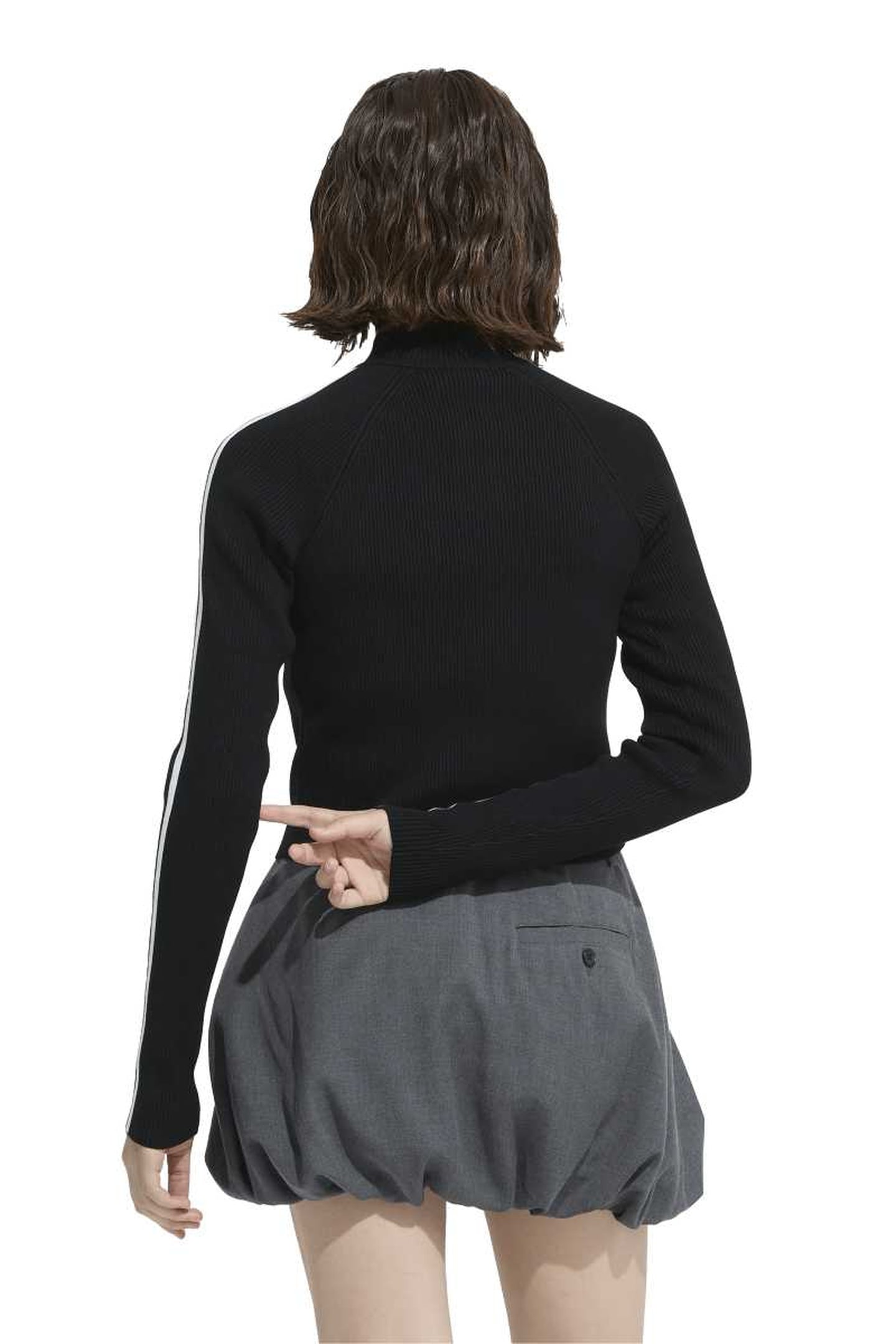 ORIGINALS ADICOLOR 3 STRIPES SLIM KNIT TRACK TOP BLACK 2