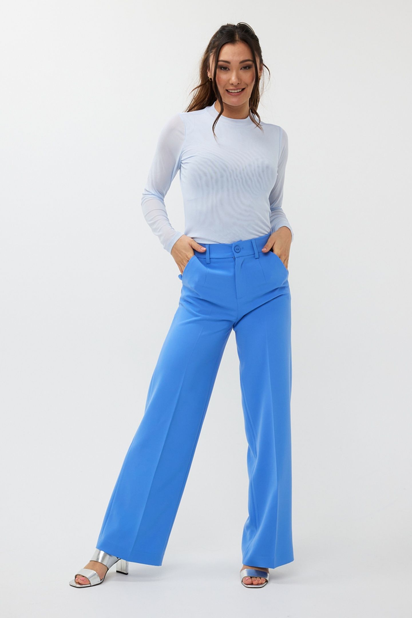 TROUSERS WIDE ELASTIC CITY BLUE 2
