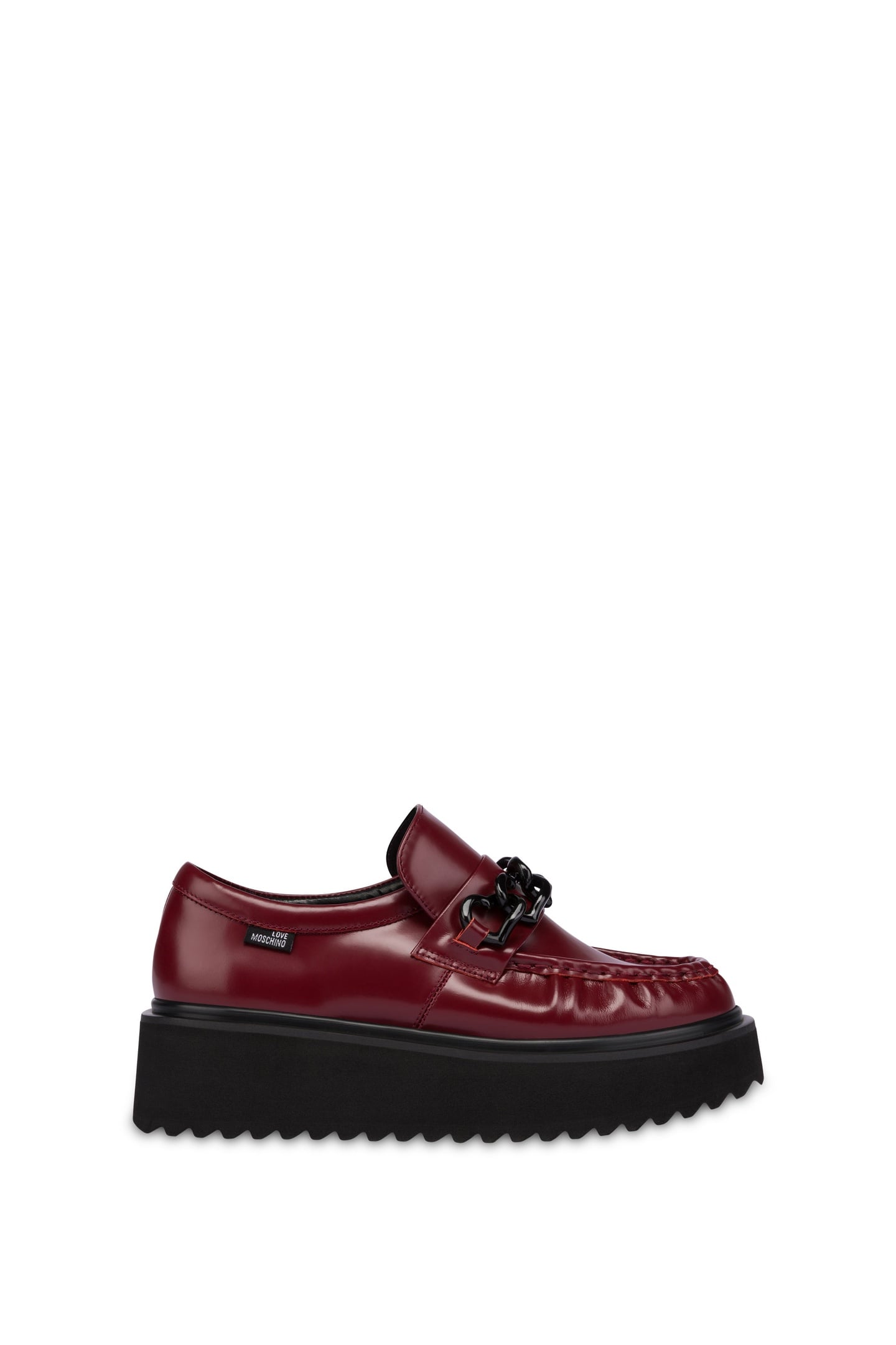 PLATFORM POWER ABRASIVE CALFSKIN LOAFERS RED 1