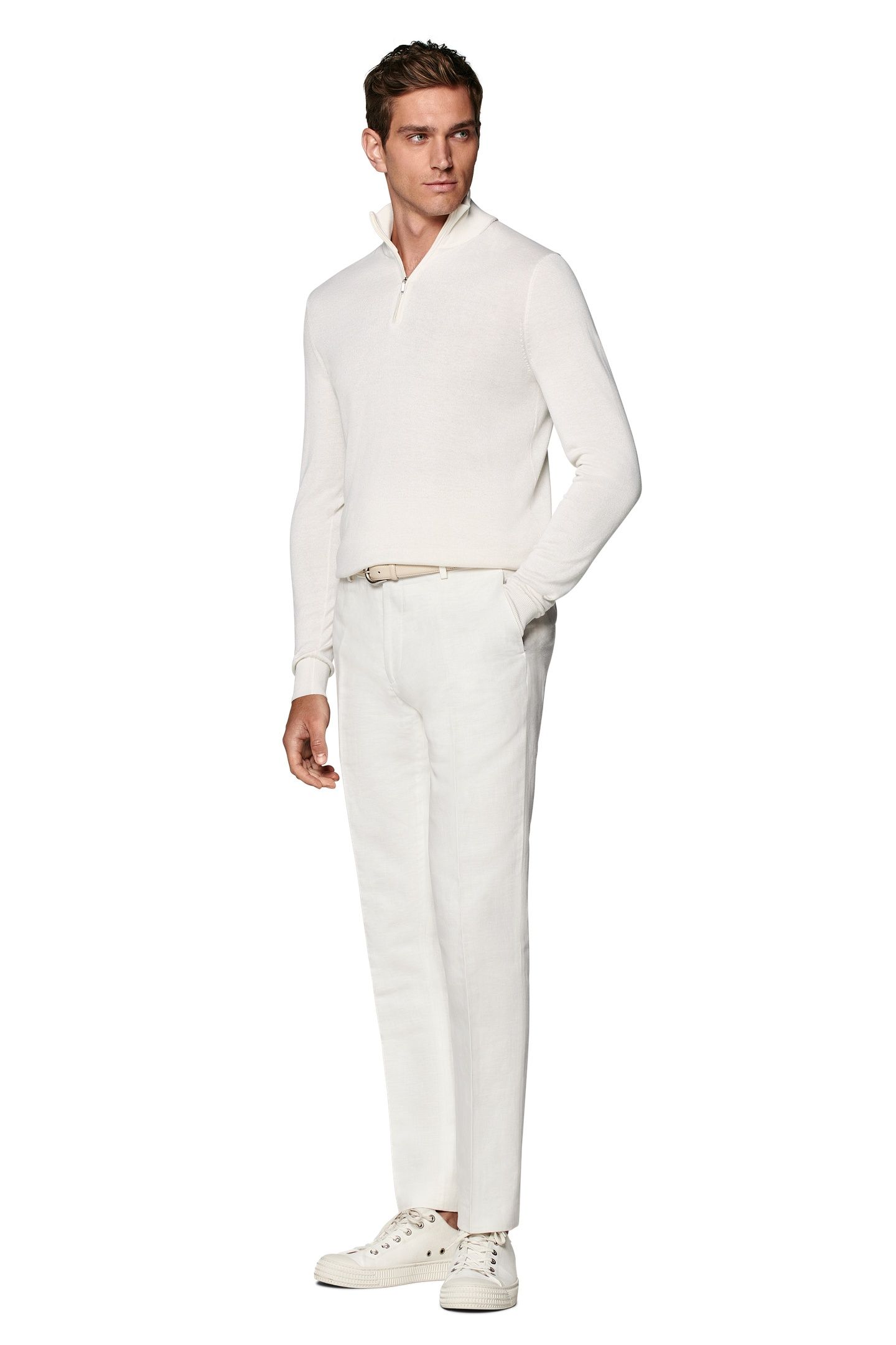 HALF ZIP OFF WHITE CARDIGANS OFF-WHITE 4