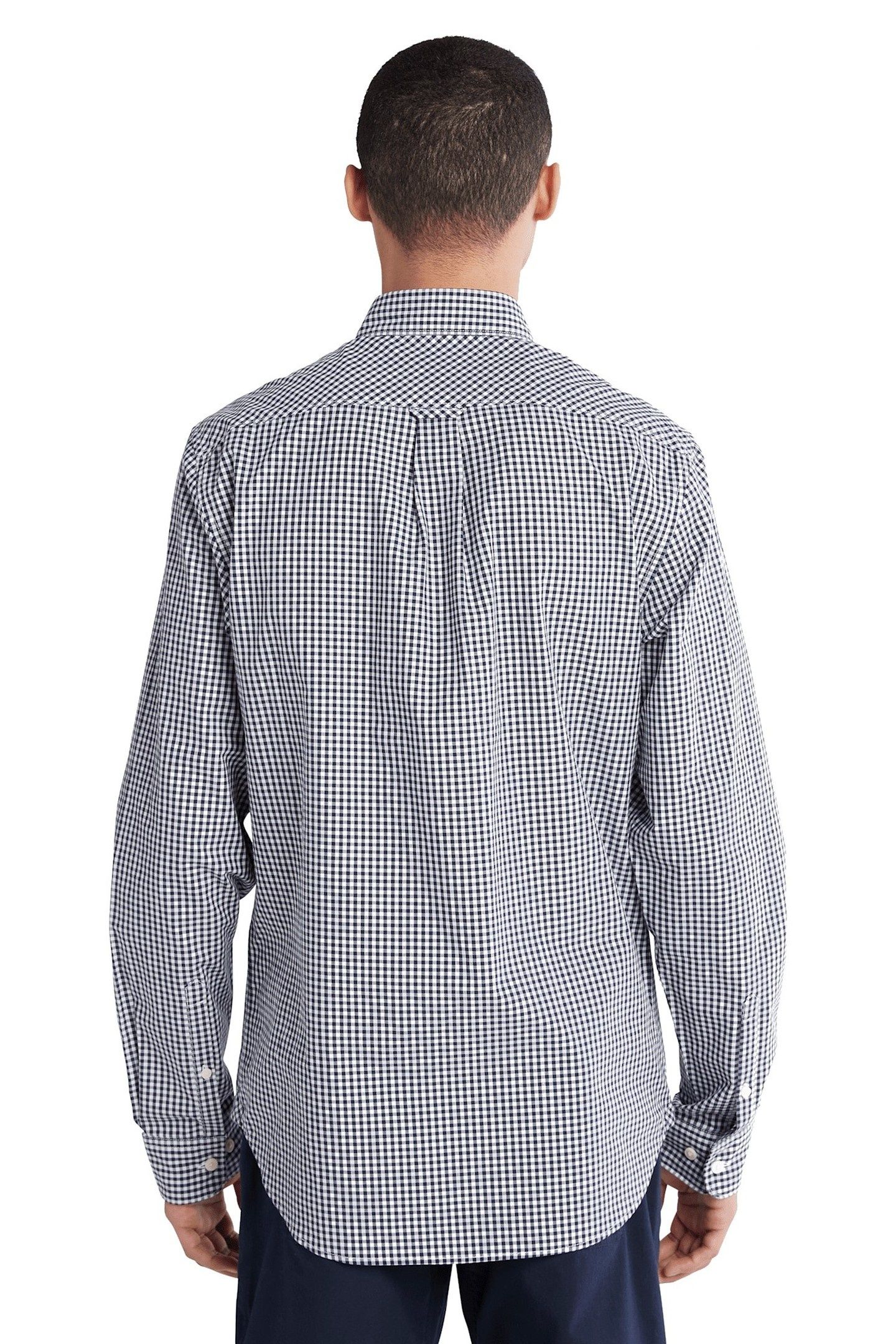 MICRO GINGHAM POPLIN SHIRT DRK SAPPHIRE YD 3